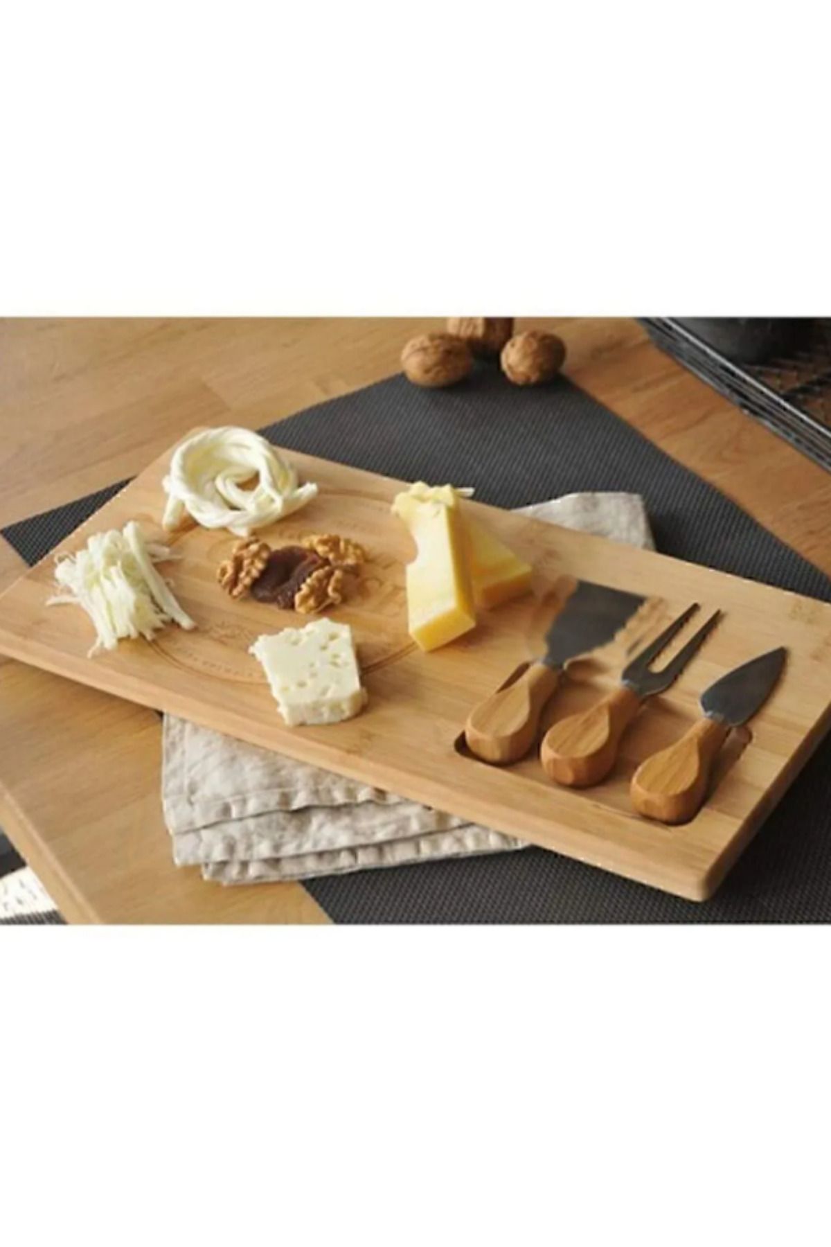 WWSHOP-39X20Cm Bamboo Decorative Cheese Presentation Board 2