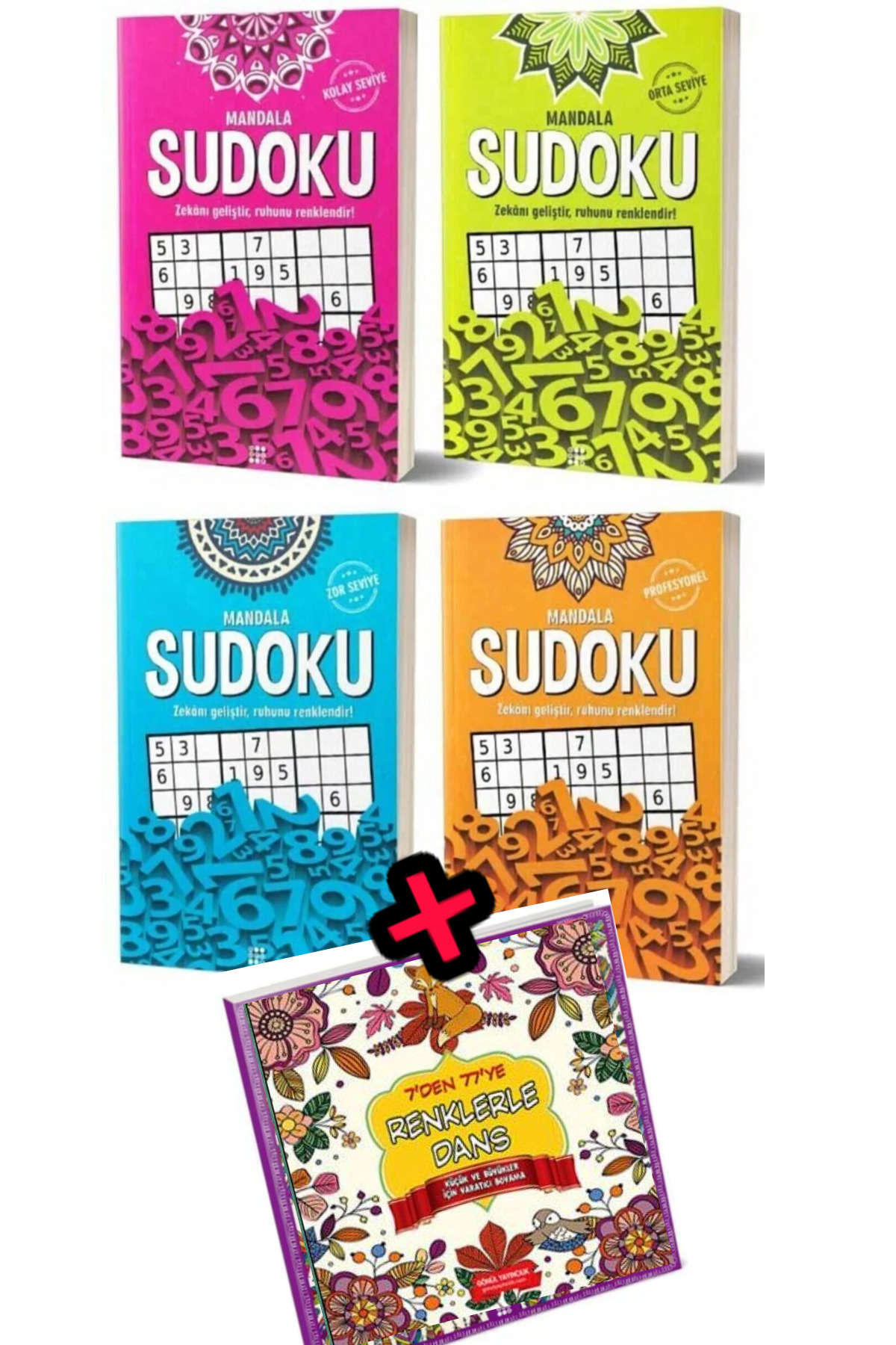 Dokuz Yayınları Mandala Sudoku Seti 4 Kitap Renklerle Dans Terapi