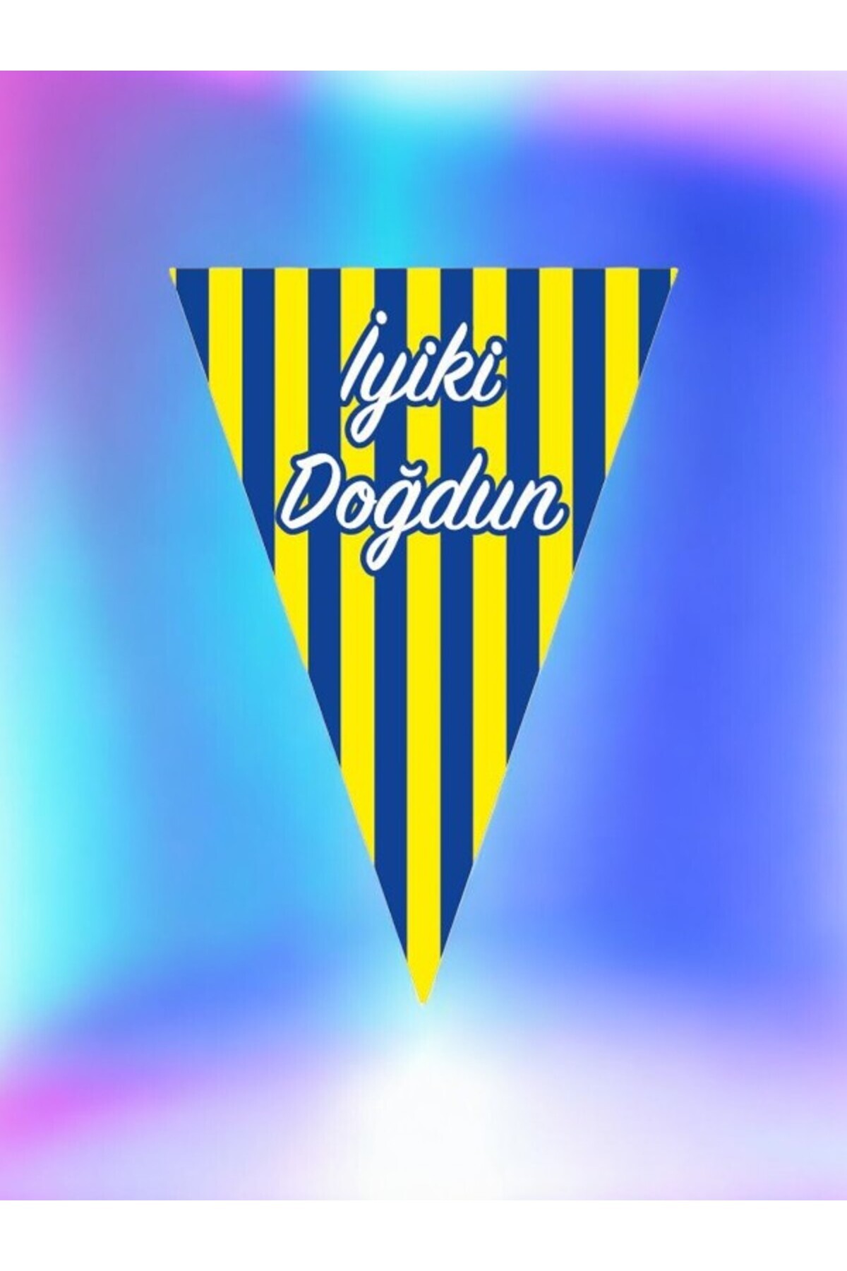 VibeHome-Team Themed Pennant in Yellow Navy - for Birthday Party and Fun Events 1