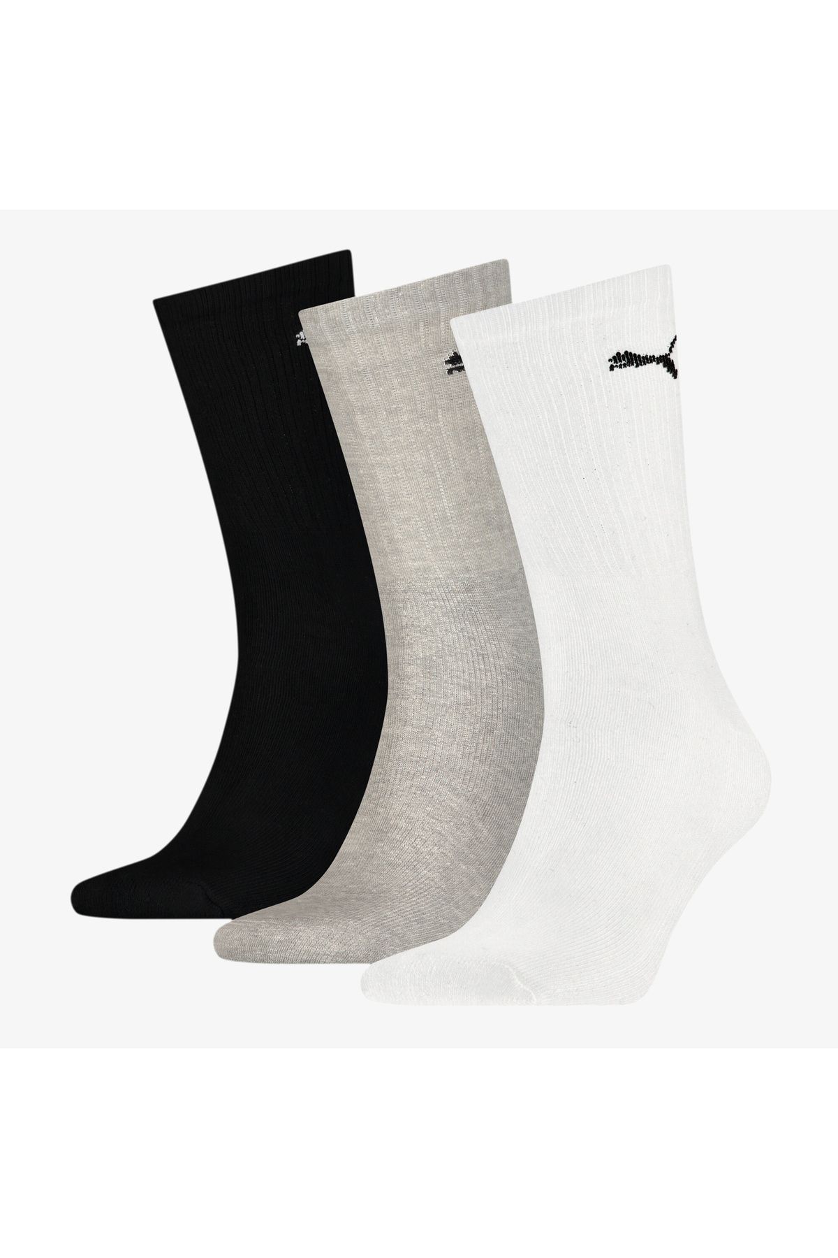 Puma-Sport Crew Lightweight 3-Piece Unisex White Socks 1