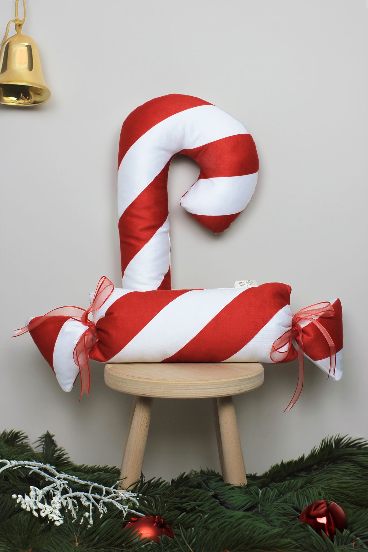 Alseko Concept-New Year's Walking Stick Candy Model Throw Pillow 2