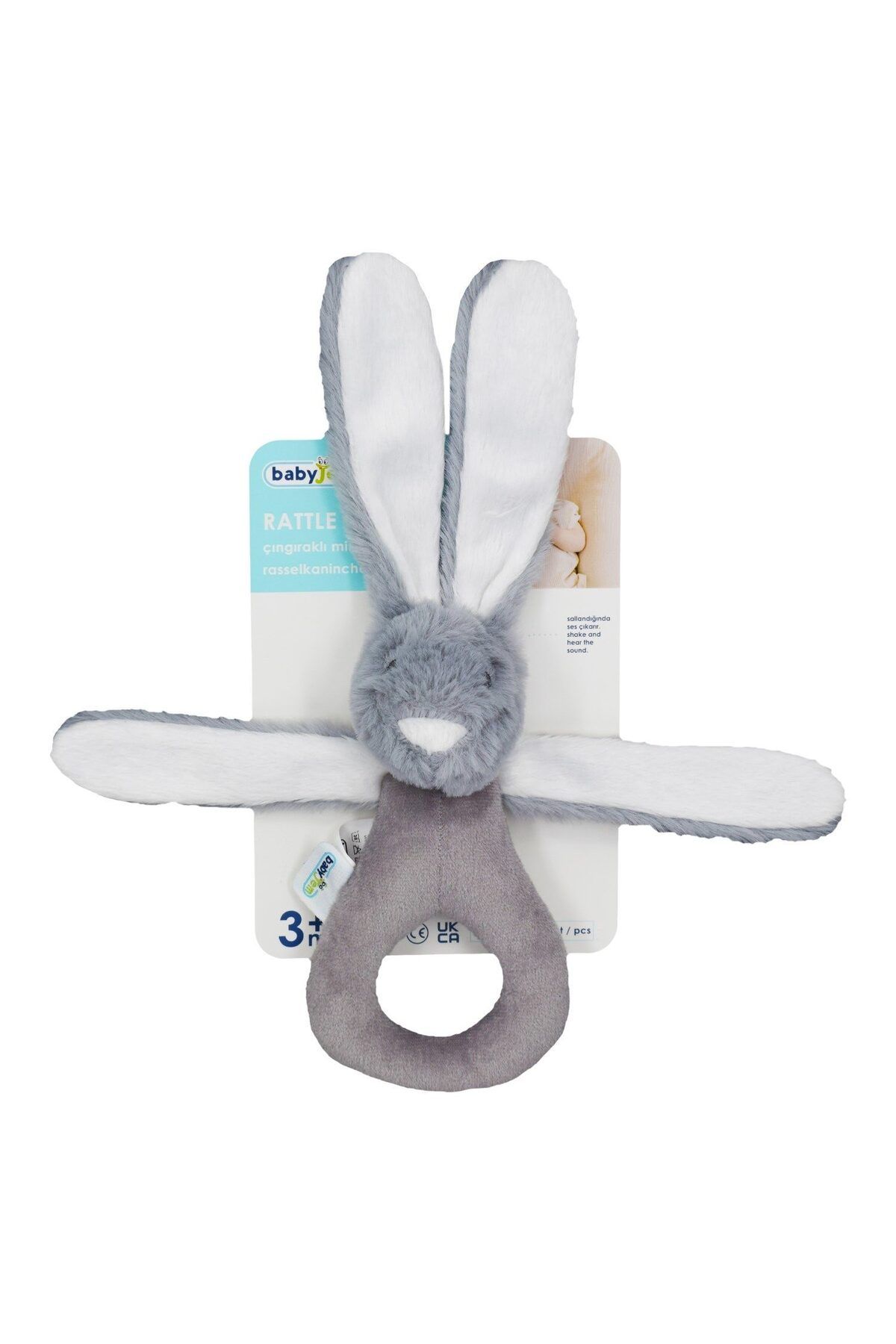 Easy Tedarik BabyJem Tutmalı Peluş Mini Tavşan 842 Gri