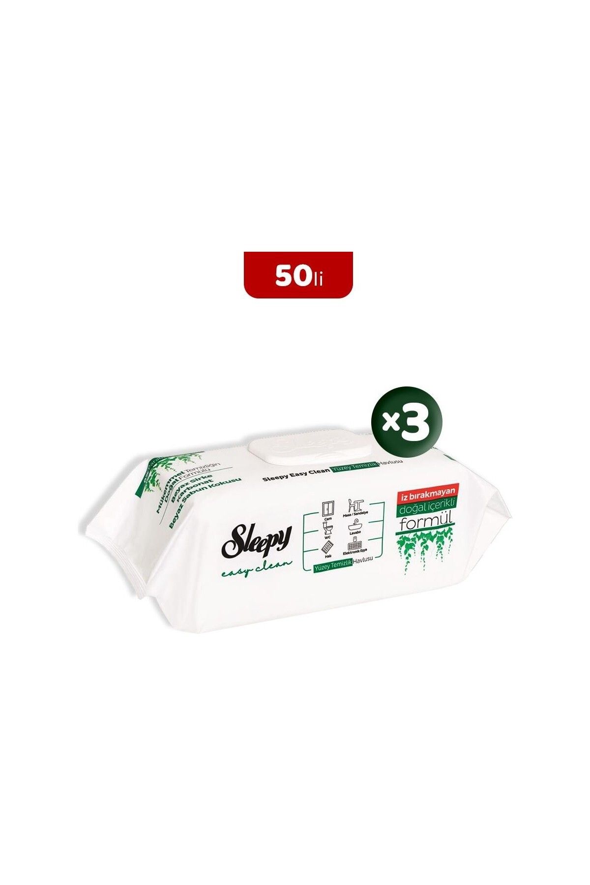 Sleepy Easy Clean Yüzey Temizlik Havlusu 50'li x 3