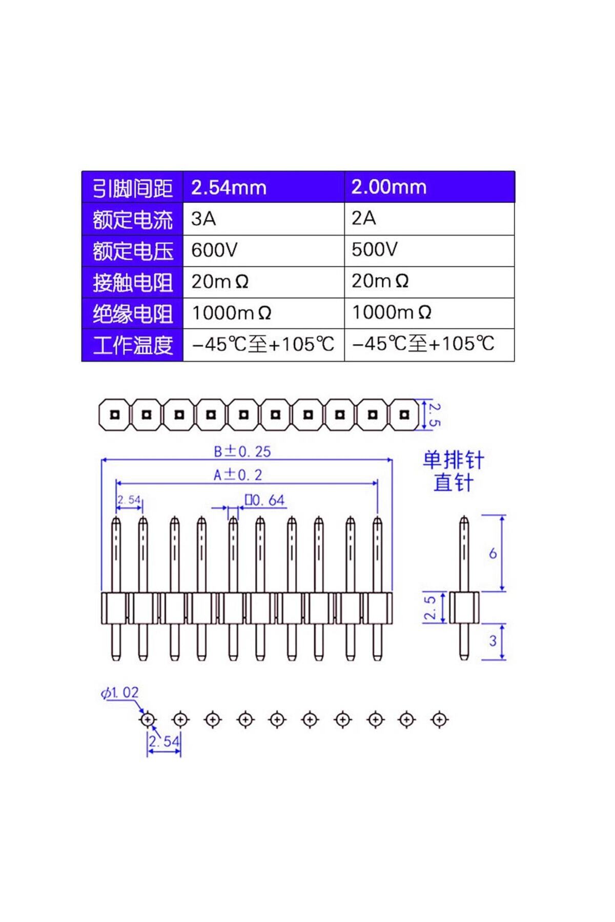 Genel Markalar 30 Adet 40 Pin Erkek Header Seti 6 Renkli 2.54mm