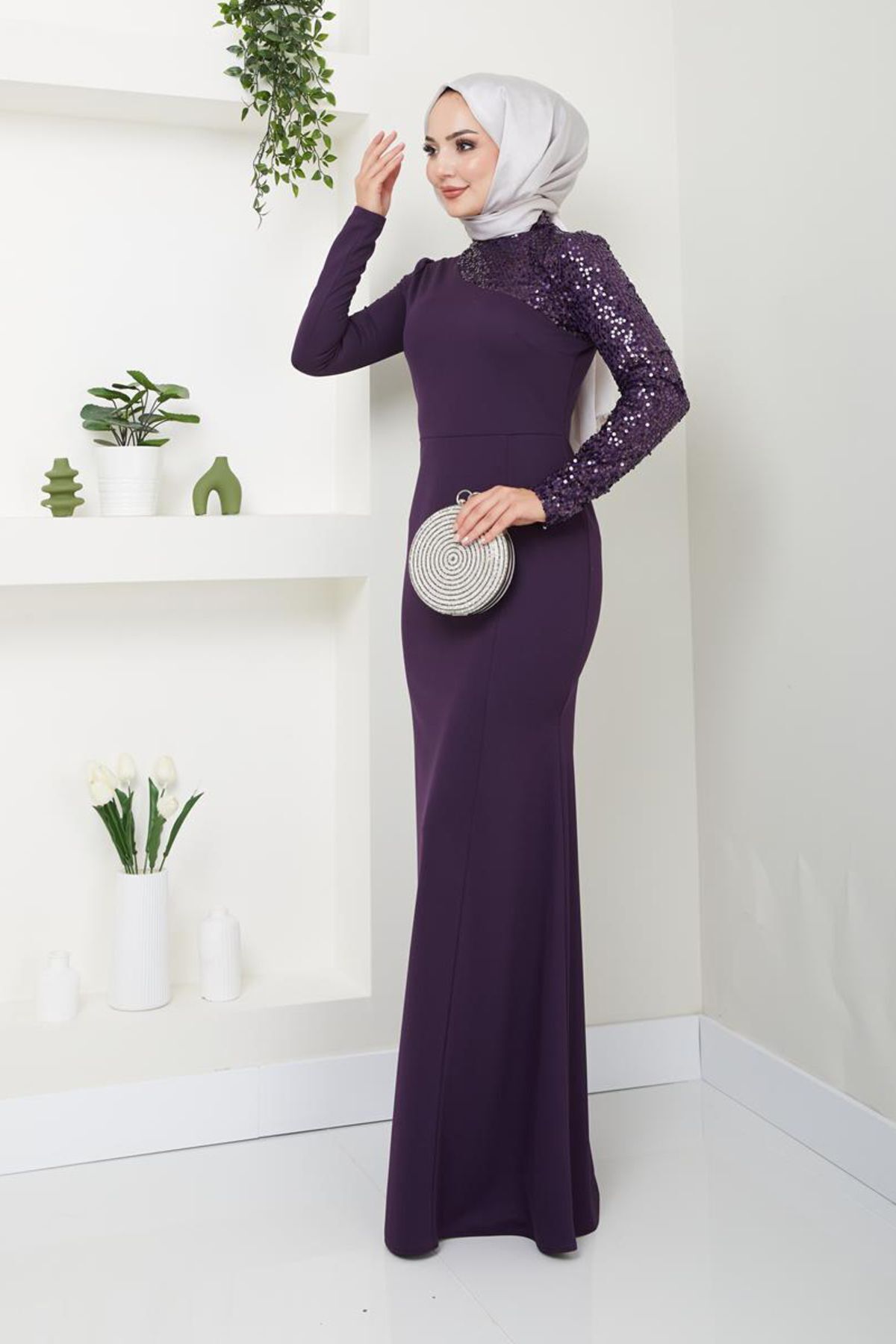 chinese dress ladies NumberSea-NumberSea Wedding Dress with Hijab Lace Beaded Mermaid Wedding Gown Cutom Made / Custom Size main image 0
