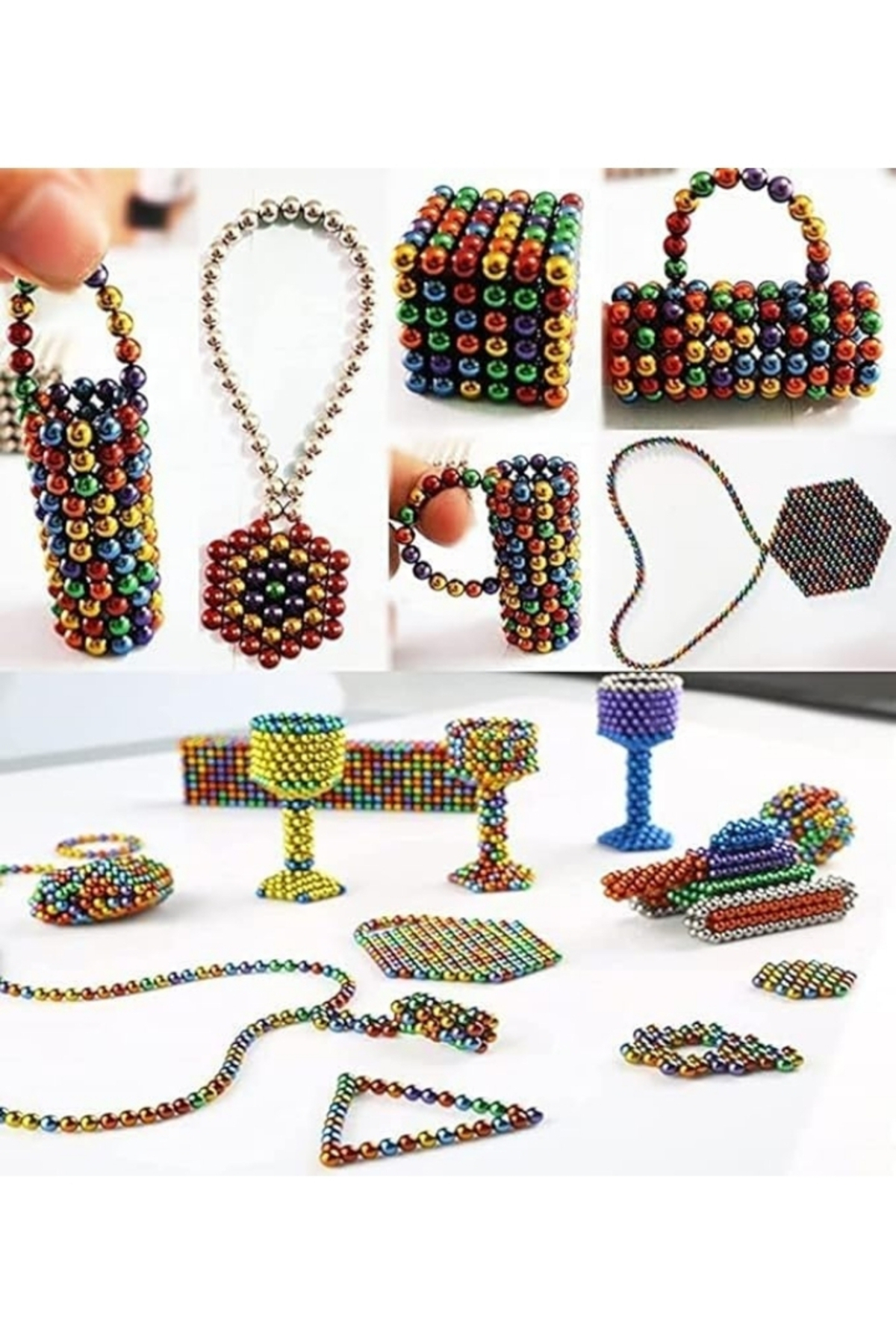 ALFAGİFT 6 Renkli Mıknatıslı Küp 5mm- 216 Adet Manyetik Toplar, Bilyeler Ve Boncuklar, Stres Oyuncağı fotoğrafı 5 (önizleme)