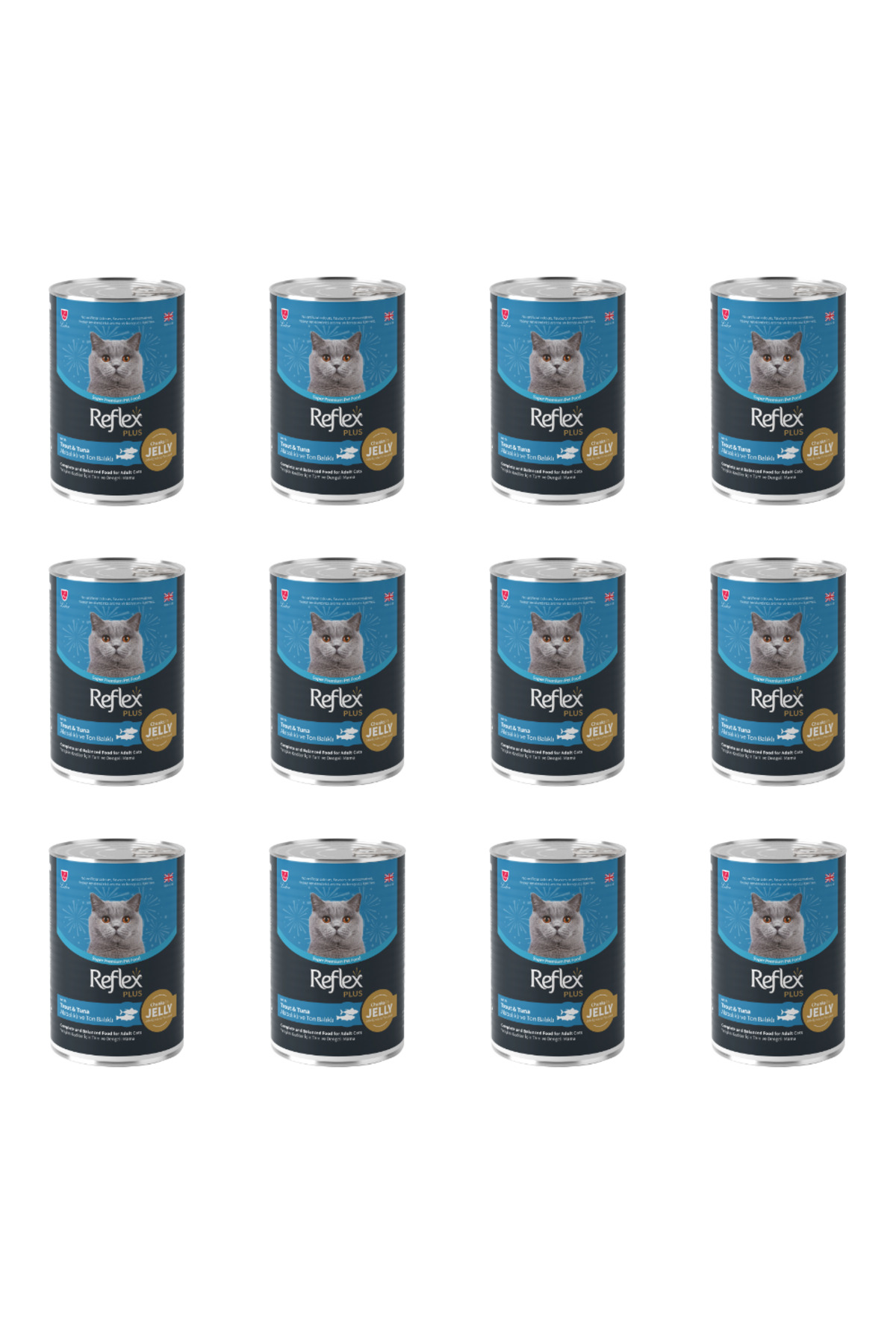 Reflex Plus Jöle İçinde Et Parça Alabalıklı ve Ton Balıklı Yetişkin Kedi Konservesi 400 Gr (12 Adet) - Fiyatı, Yorumları