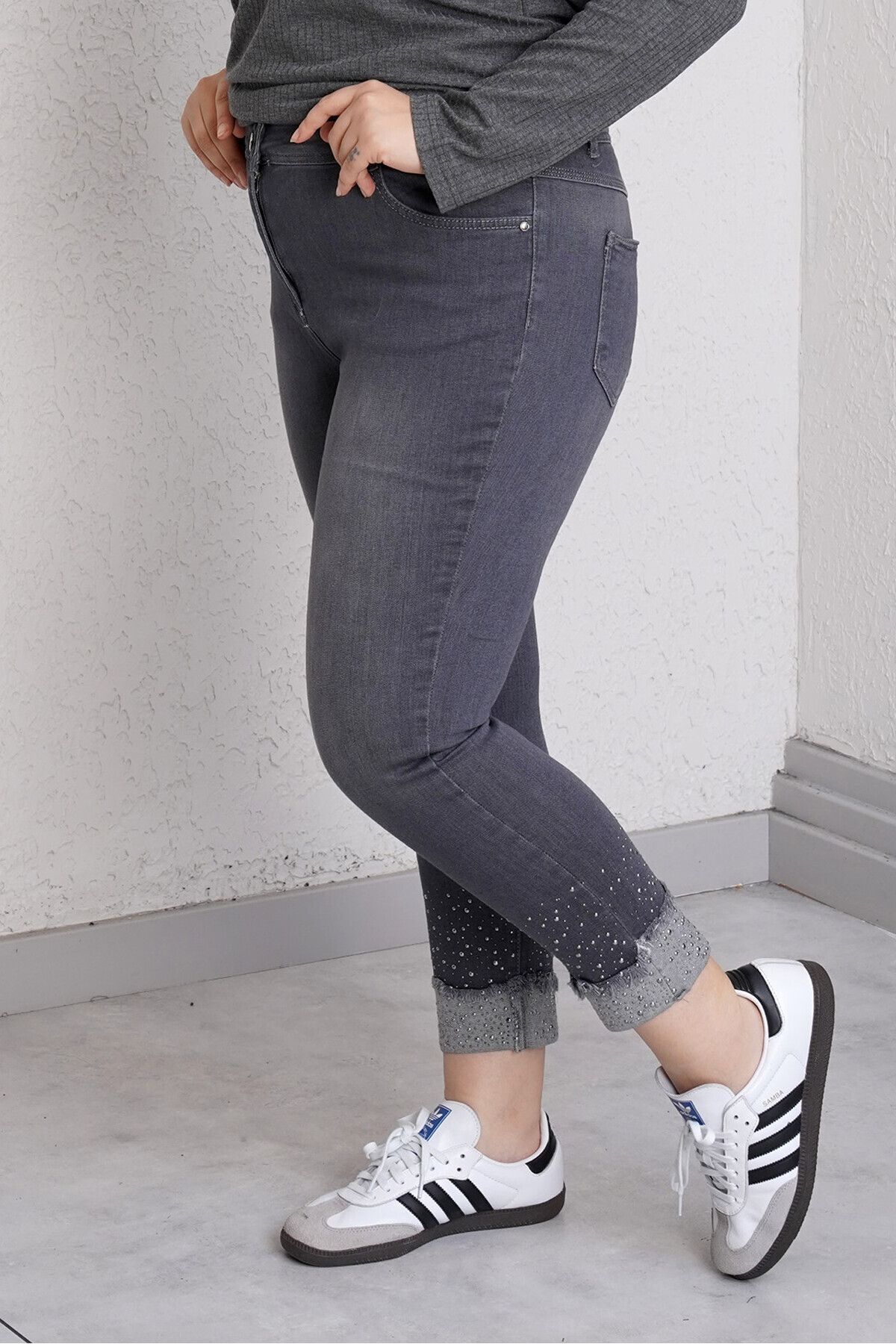 Büyük Moda-54644 Stone Leg Trousers 5