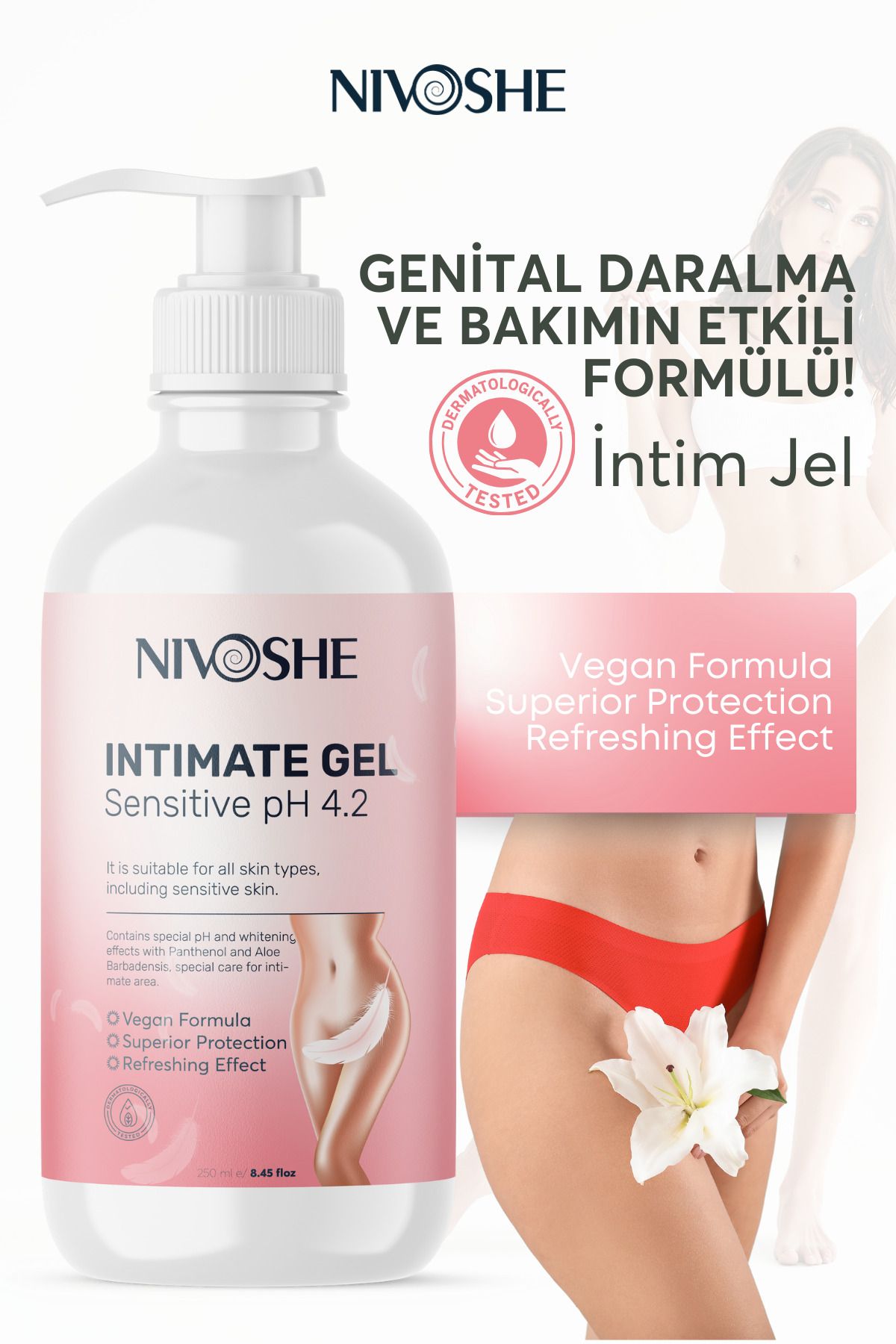 NIVOSHE Genital Bölge Sıkılaştırıcı Beyazlatıcı Parfümlü Siğil Isilik Mantar Koku Giderici 250ml