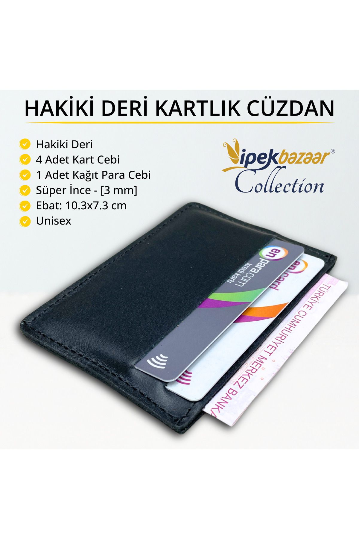 کارت دار زنانه دارنده چرمی فوق العاده 4 قطعه جیب پول یونیسکس خوب کیف اعتباری مردانه ipekbazaar