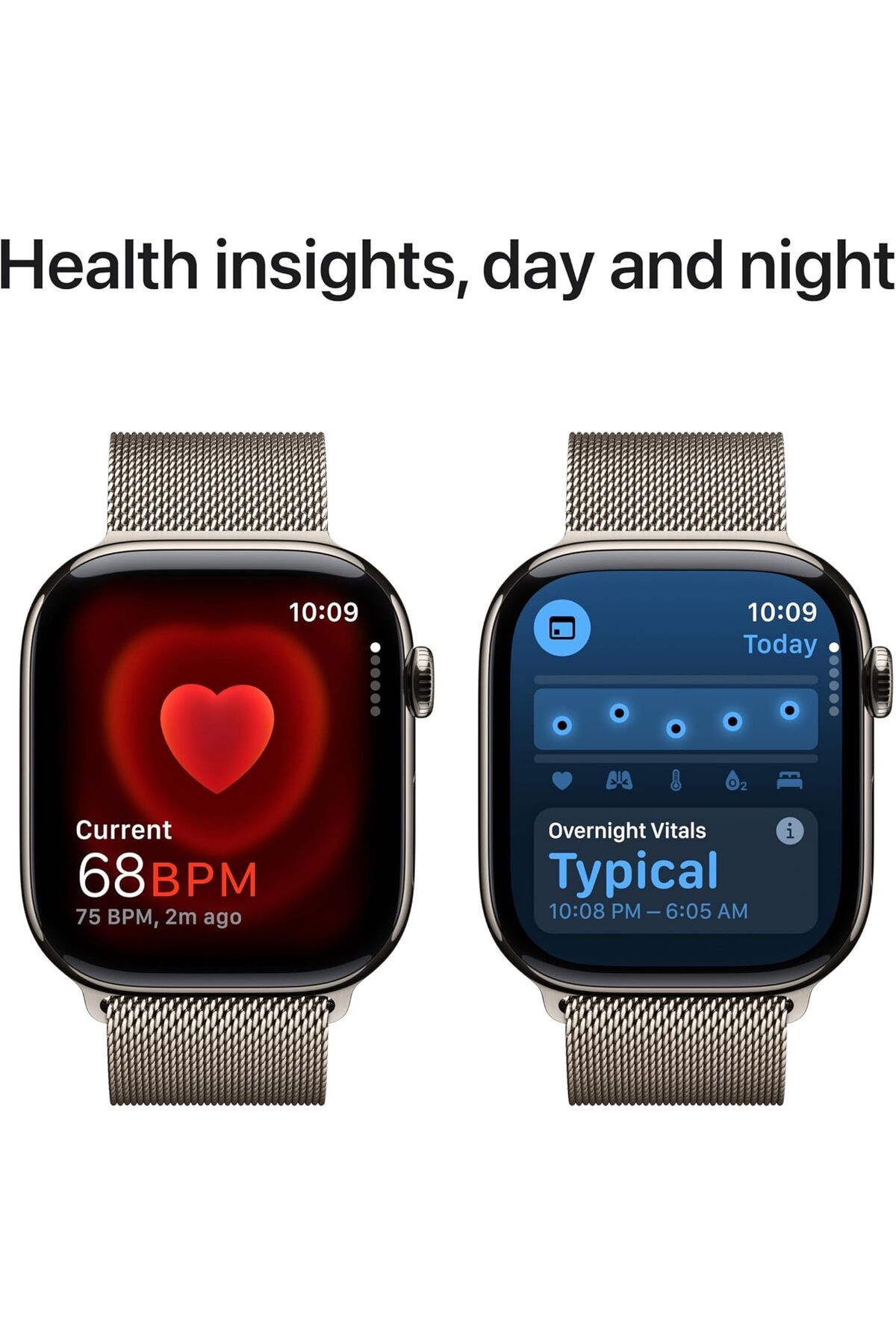 Apple-Watch Series 10 GPS + Cellular 46mm Natural Titanium Case with Natural Milanese Loop - S/M 5