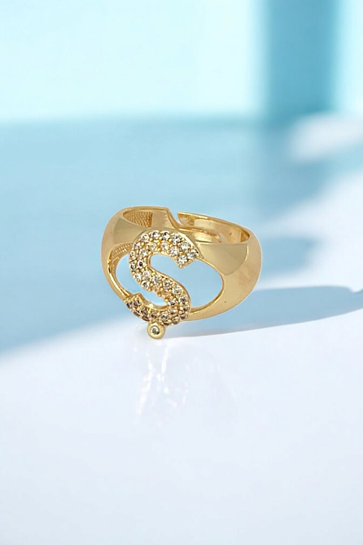 Çlk Accessories-Premium Letter Ring Stone Letter Ring 2