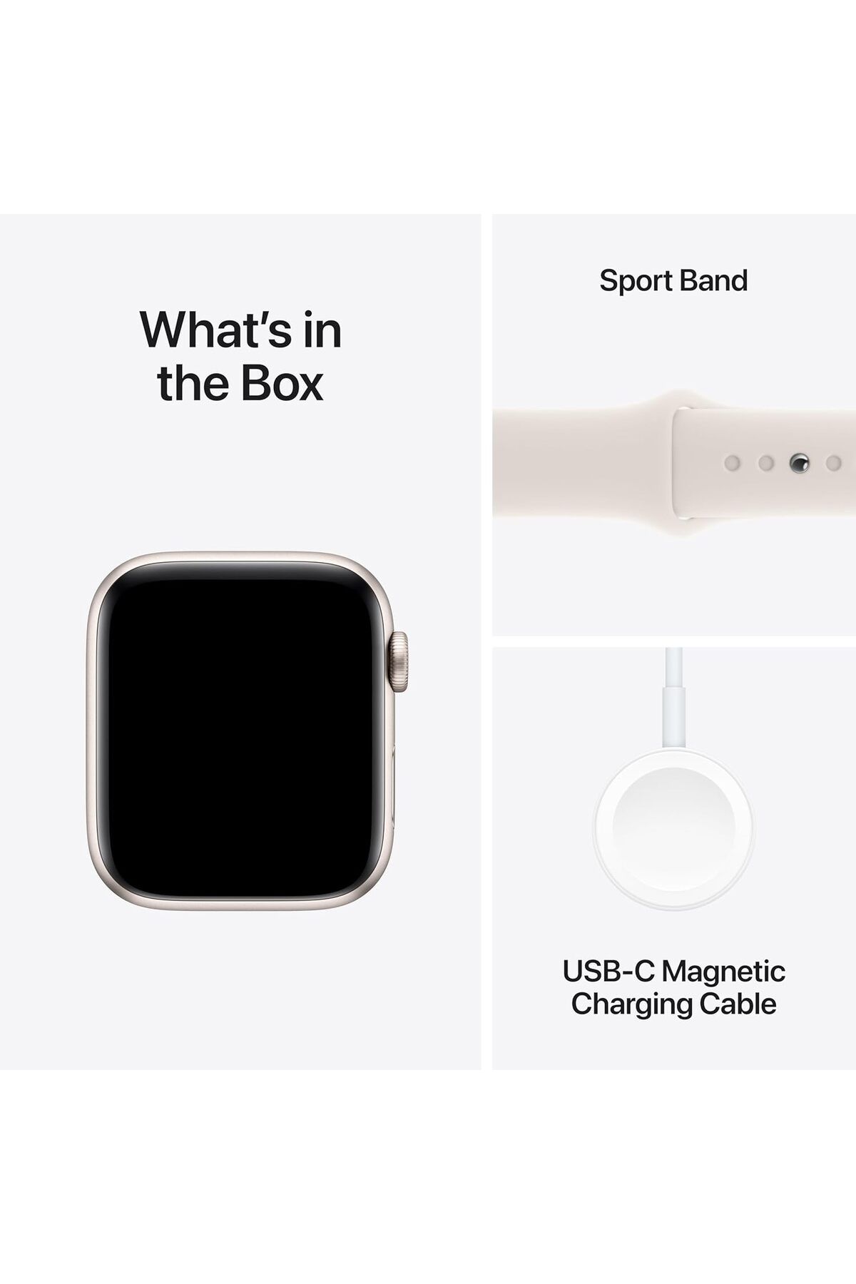 Apple-Watch SE GPS 40mm Starlight Aluminium Case with Starlight Sport Band - S/M 6
