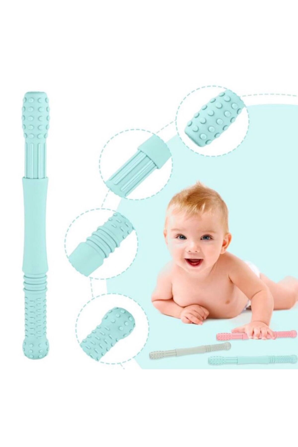 Moory Yeşil Duyusal Diş Kaşıyıcı-oral Motor Terapi-oral Keşif-dişlik-çiğneme Tüpü-beslenme-ergoterapi fotoğrafı 3 (önizleme)