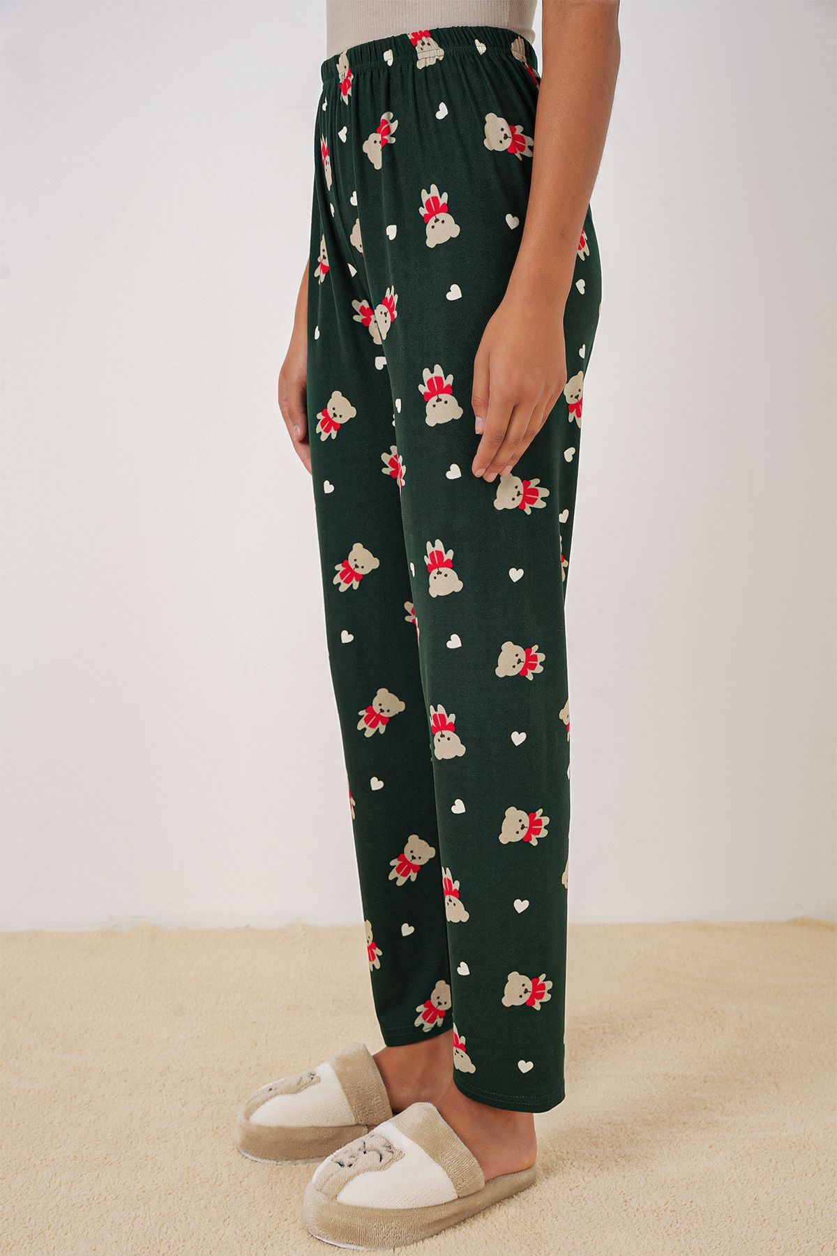 Bigdart-Emerald Green 4323 Patterned Pajama Bottoms 5