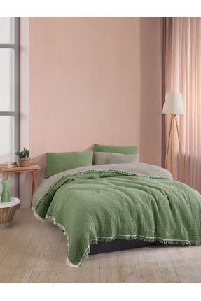 luxtex Çift Yönlü, 4 Kat Müslin Yatak Örtüsü, Koltuk Örtüsü, Battaniye, Çift ...