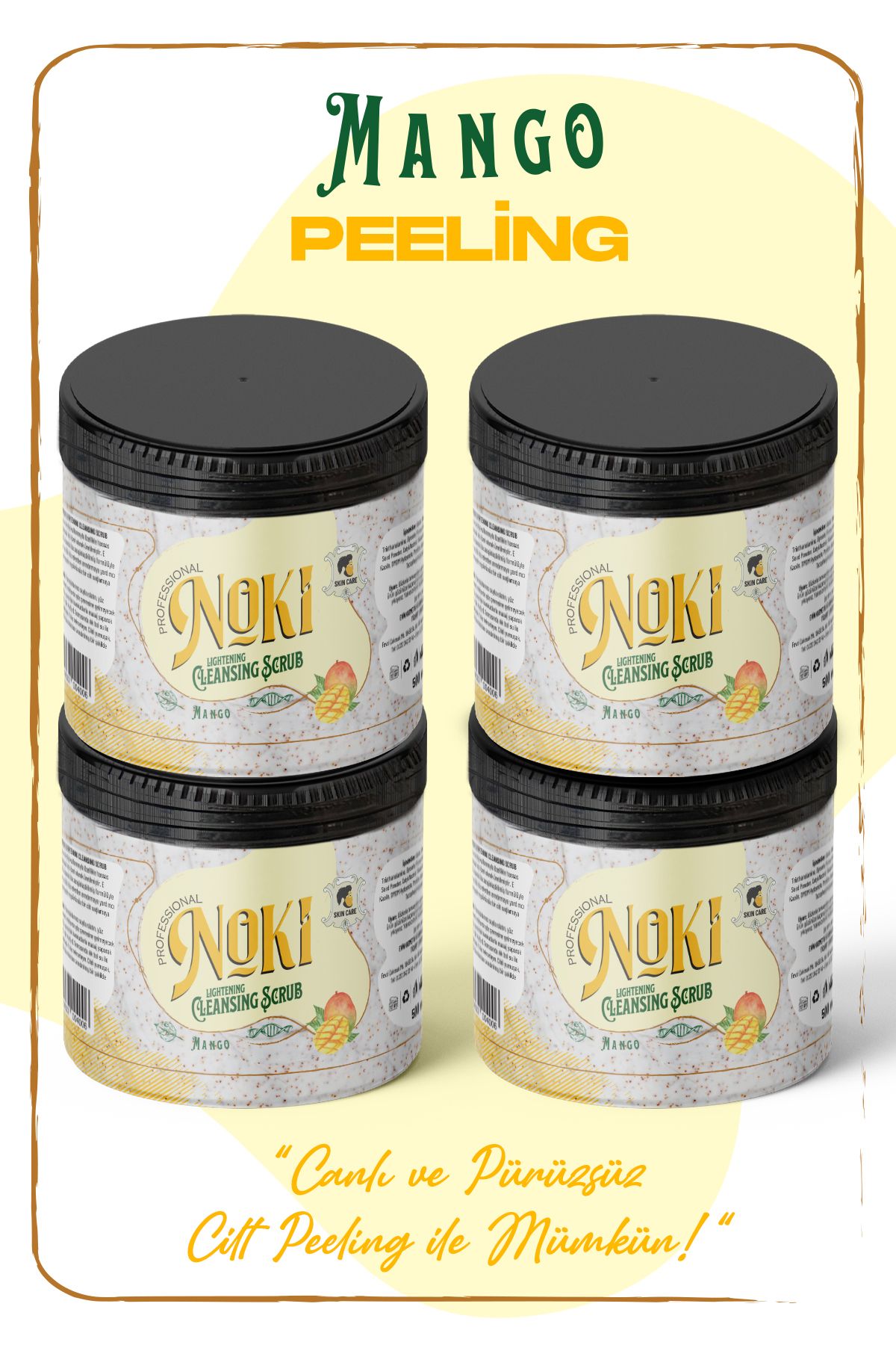 Noki Peeling - Mango | Cilt Yenileyici, Besleyici, Arındırıcı Ve Gözenek Temizleyici 4x:adet