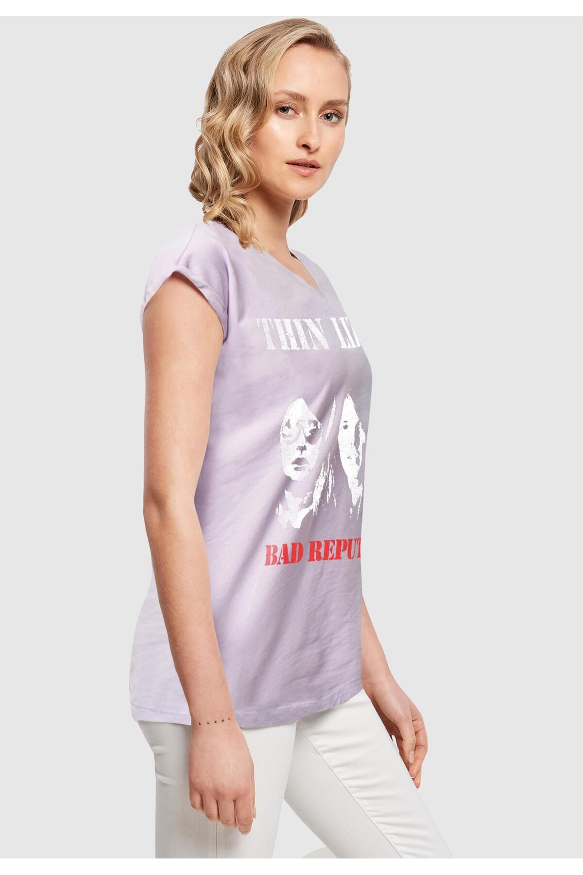 Merchcode-Ladies Thin Lizzy - Tl Bad Reputation Extended Shoulder Tee 6
