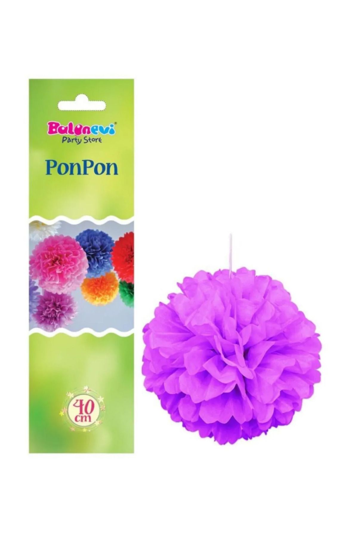 BalonEvi Ponpon Süs Lila 40 cm