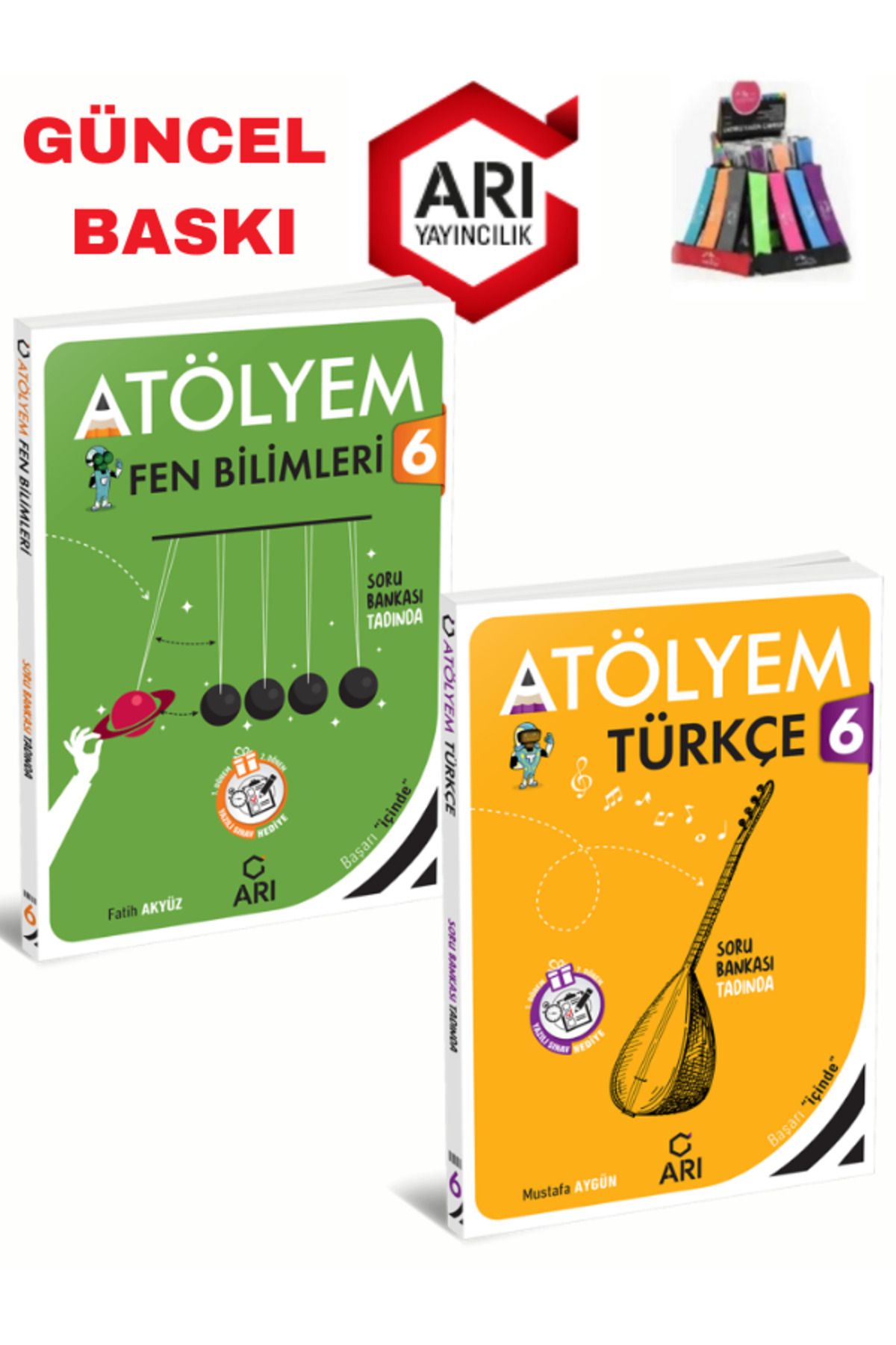 Arı Yayıncılık 2024-2025 Müfredat 6.Sınıf Atölyem Türkçe-Fen Soru Bankası+Yazılı Eki+Kalemlik