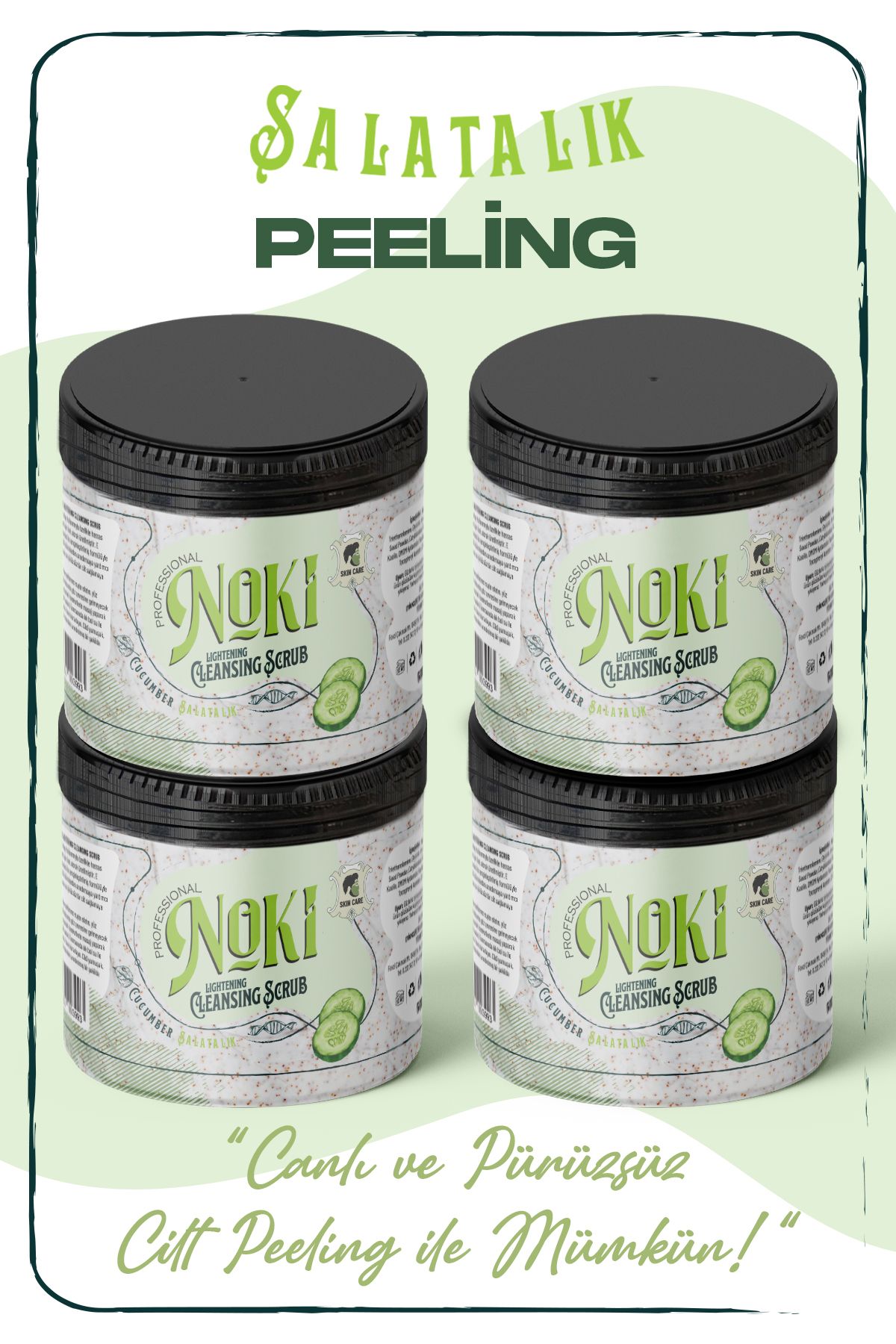 Noki Peeling - Salatalık | Cilt Yenileyici, Besleyici, Arındırıcı Ve Gözenek Temizleyici 4x:adet