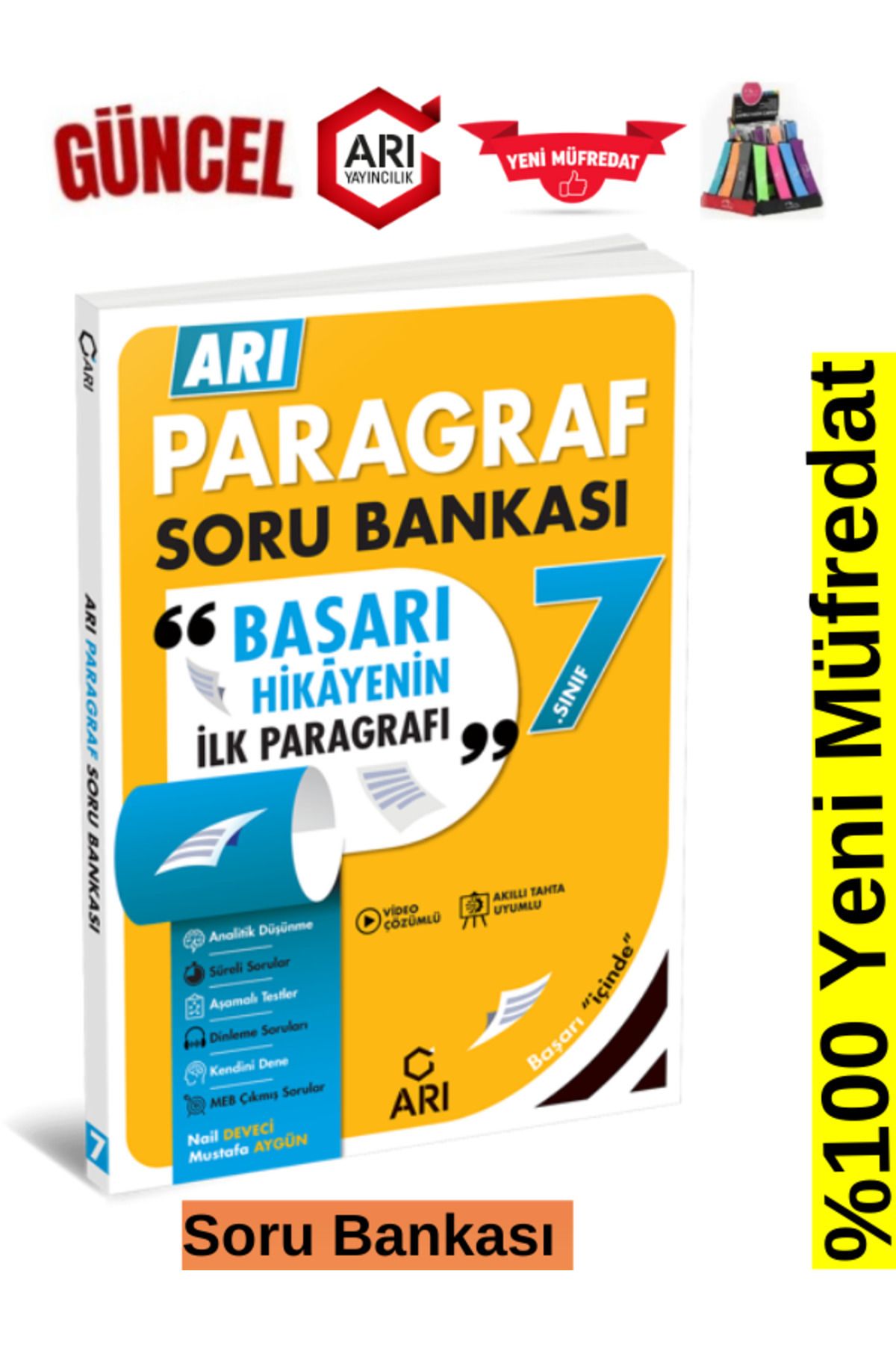 Arı Yayıncılık 2024-2025 Müfredat 7.Sınıf Paragraf Soru Bankası Seti+Kalemlik