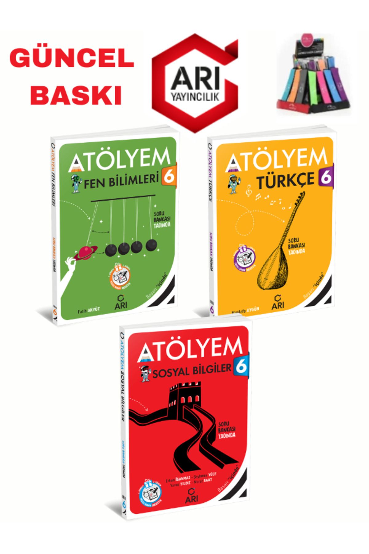 Arı Yayıncılık 2024-2025 Müfredat 6.Sınıf Atölyem Türkçe-Fen-Sosyal Soru Bankası+Yazılı Eki+Kalemlik