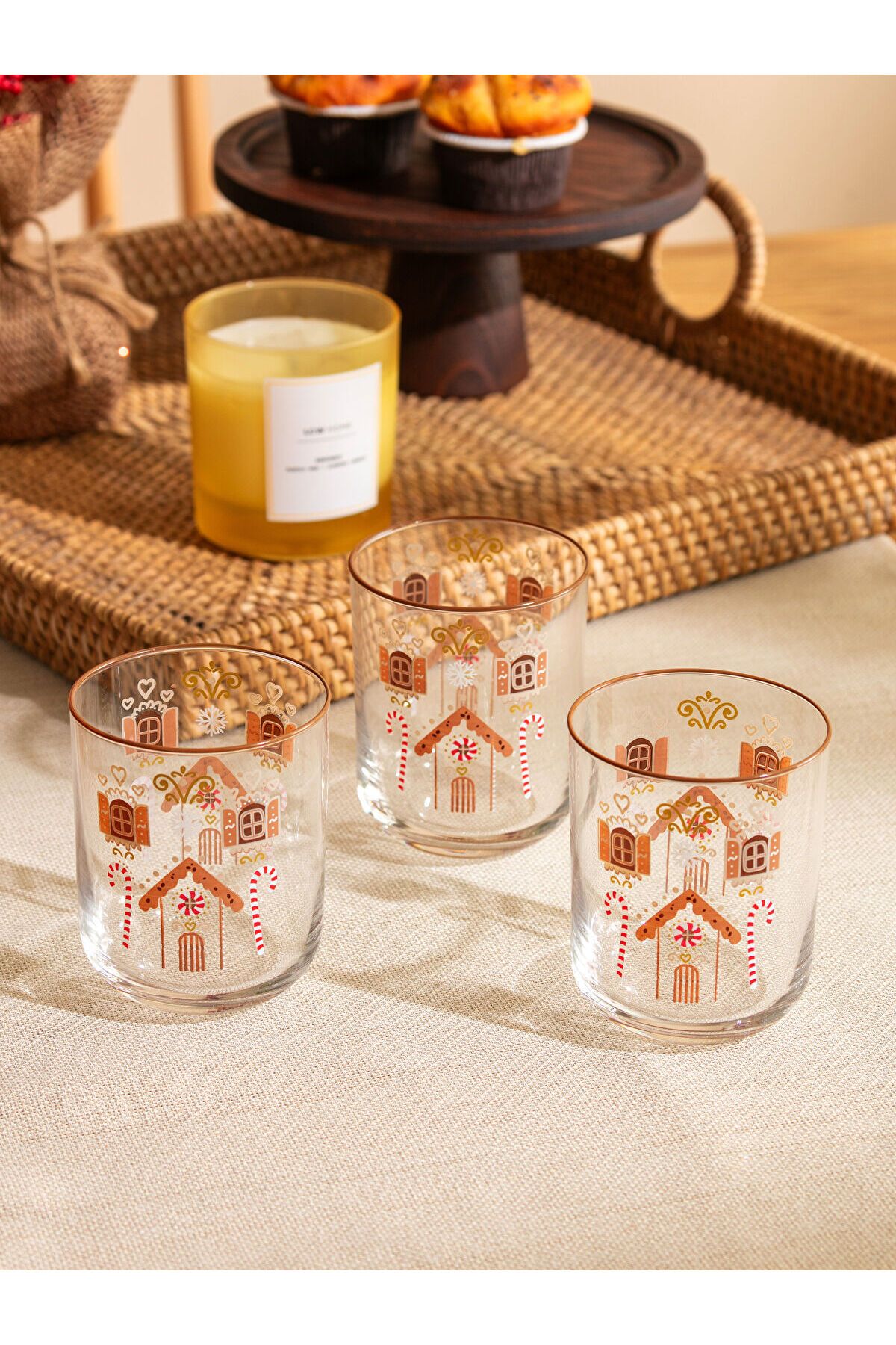 LC Waikiki-Lcwk New Year's Printed Glass Glass Set of 3 350 ml 2