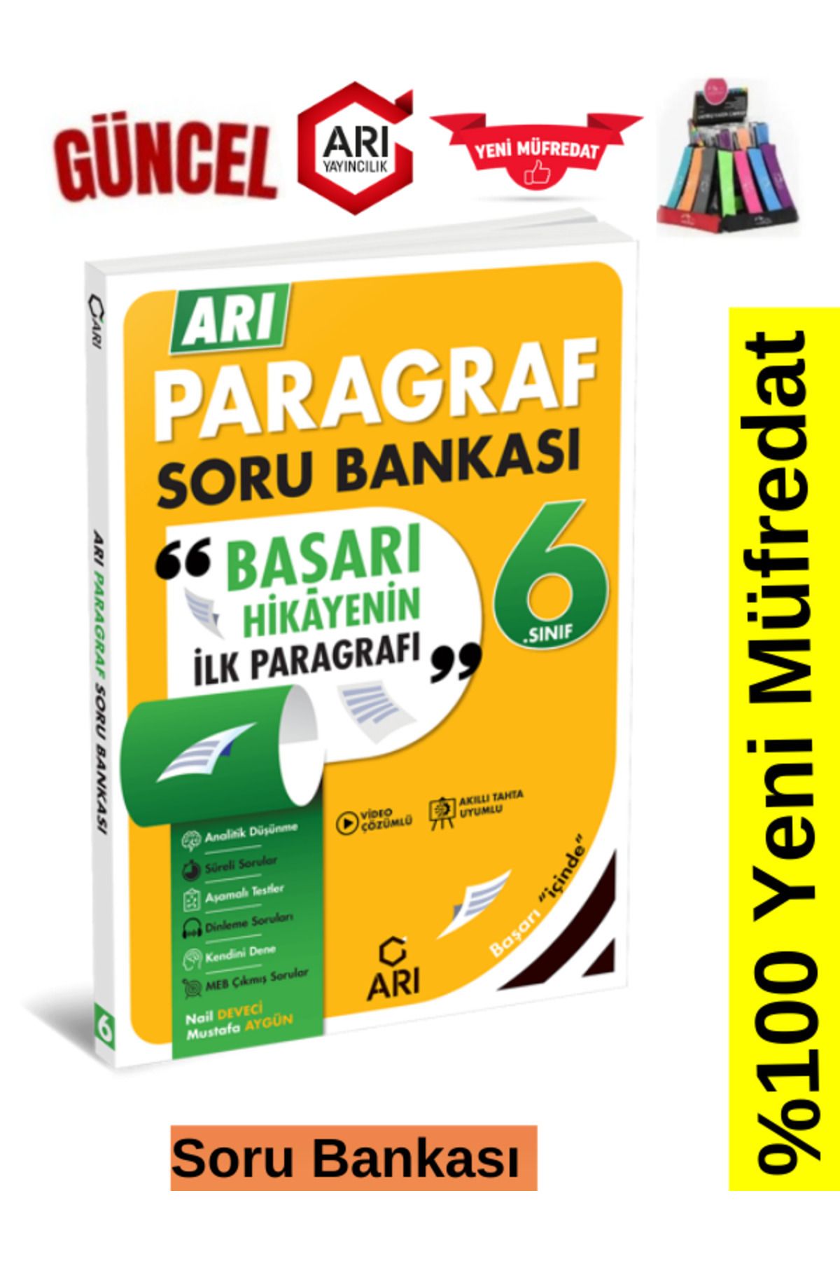 Arı Yayıncılık 2024-2025 Müfredat 6.Sınıf Paragraf Soru Bankası Seti+Kalemlik