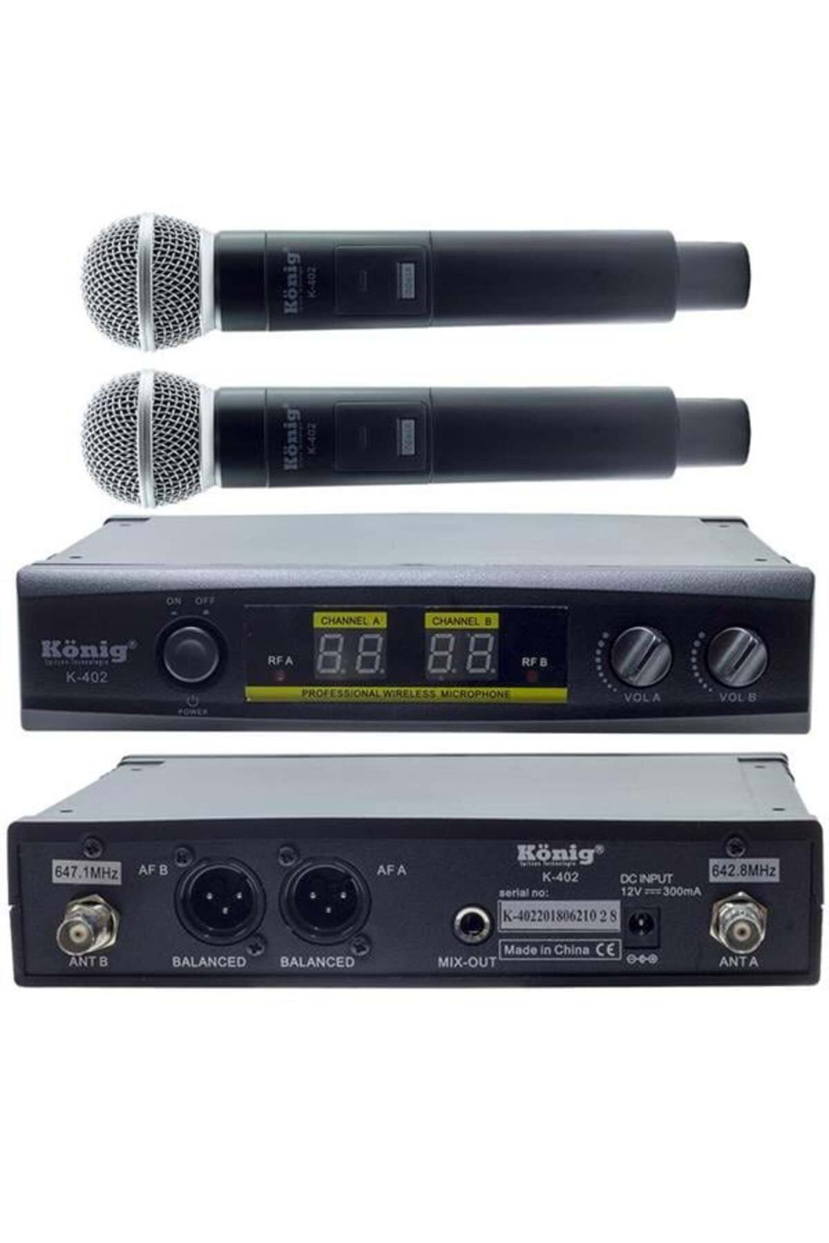 SUNTRADER 5uNTRA k-402 uhf/sabit-çift kanal 2 el telsiz mikrofon