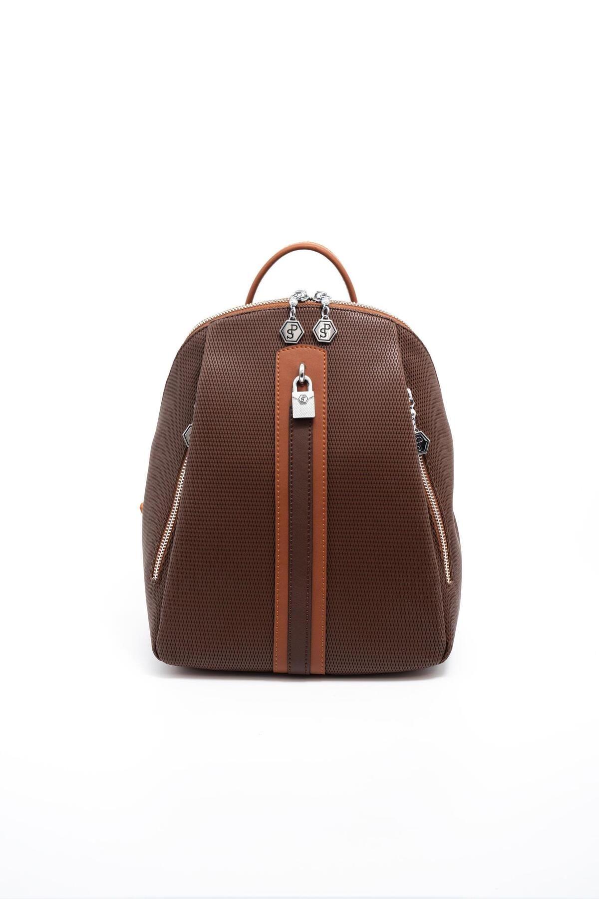 Silver Polo-Silver & Polo Brown - Tan Sp1123 Women's Backpack 1