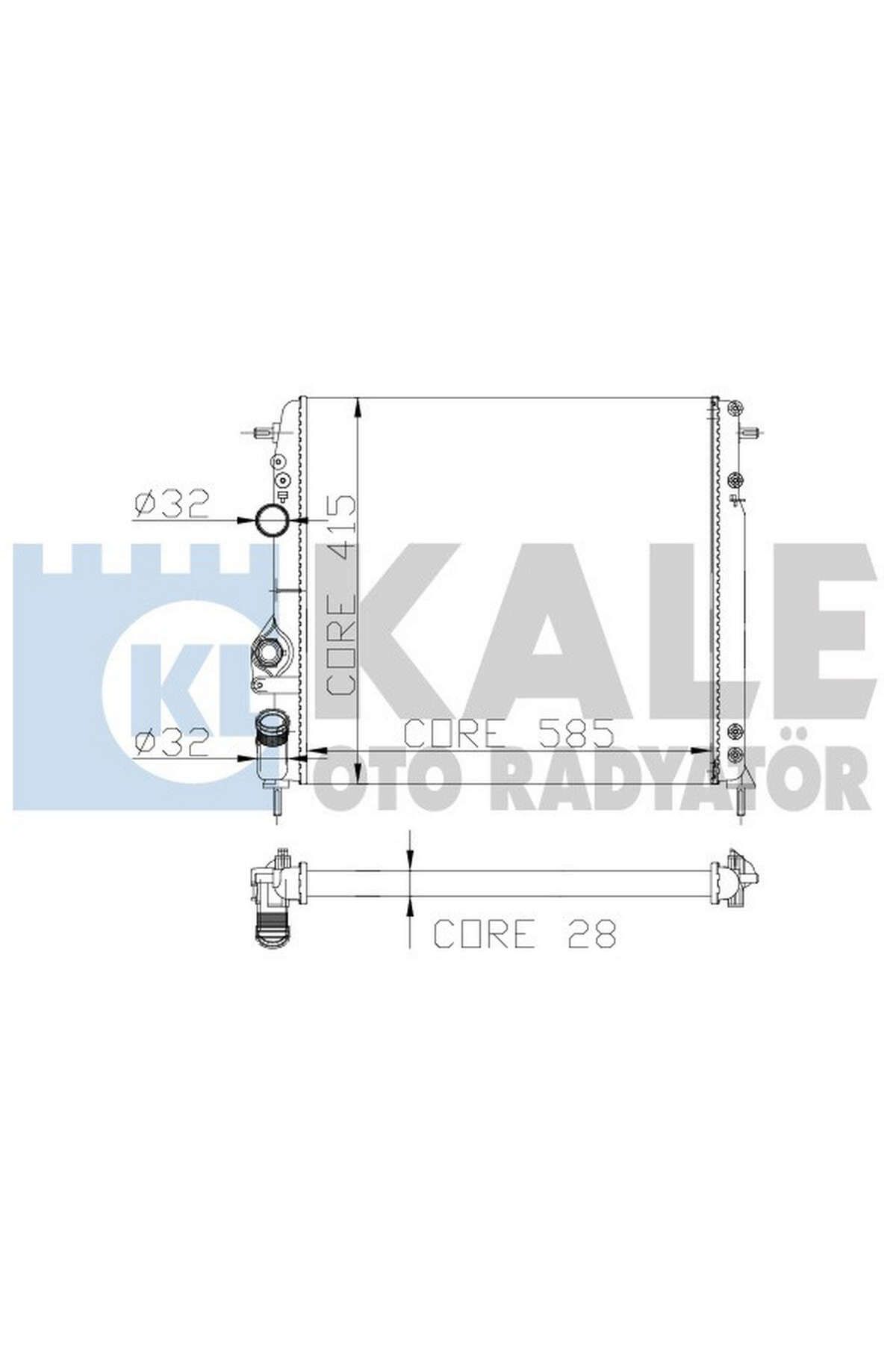 KALE MOTOR SU RADYATÖRÜ [ RENAULT MEGANE 1.4/1.6/1.8/2.0 16V 2 SIRA AL+PL KLİMALI ] 540133