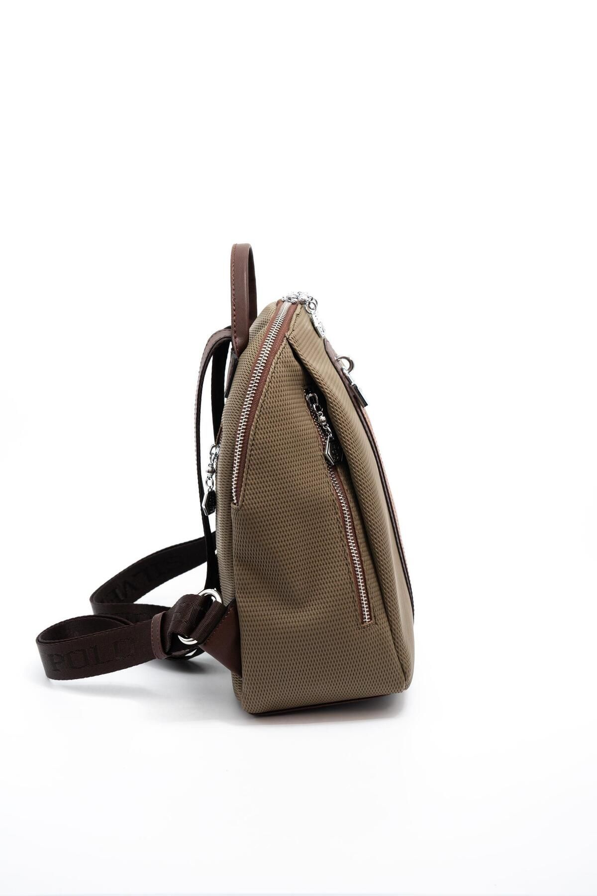 Silver Polo-Silver & Polo L.Khaki - Brown Sp1123 Women's Backpack 3