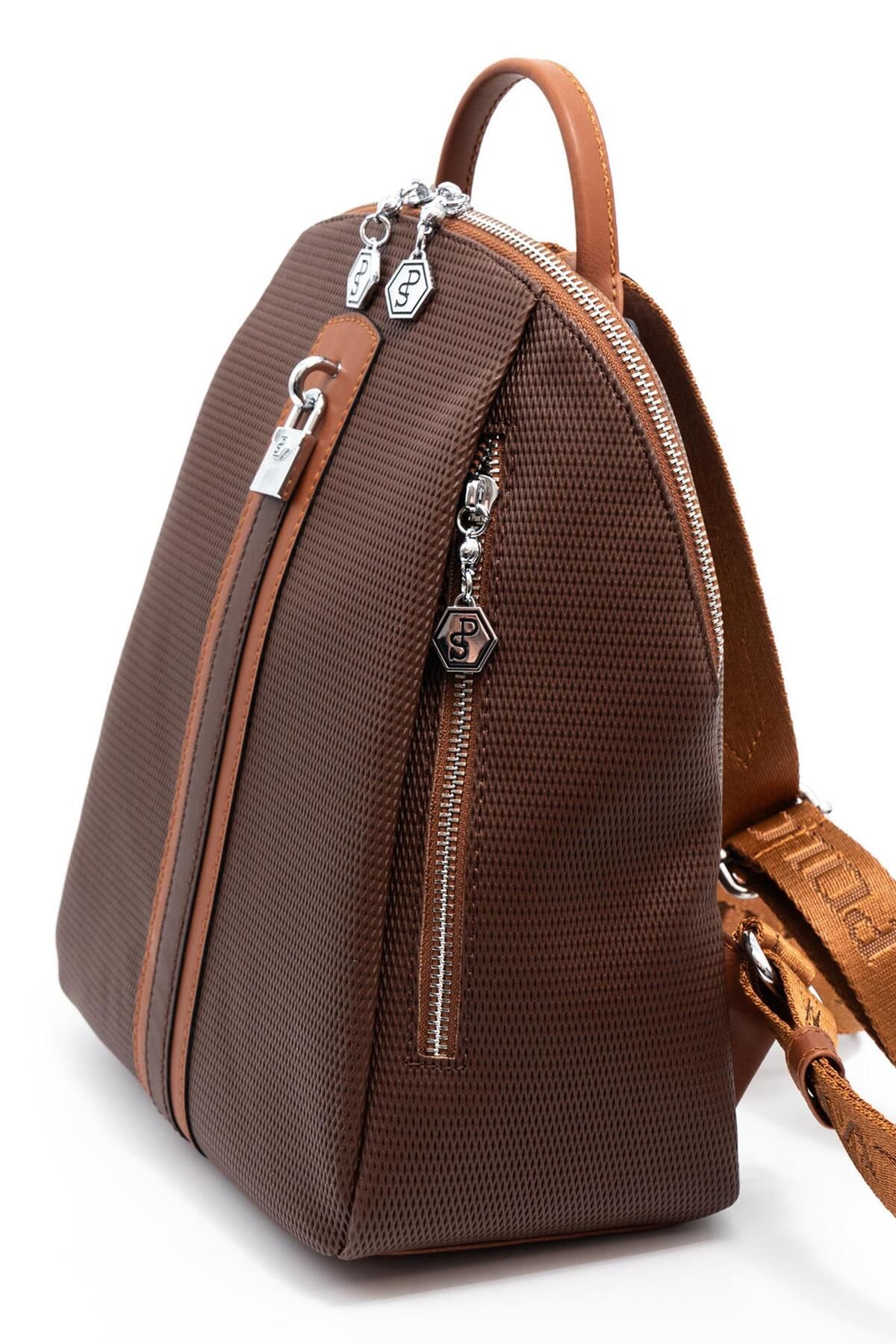 Silver Polo-Silver & Polo Brown - Tan Sp1123 Women's Backpack 5