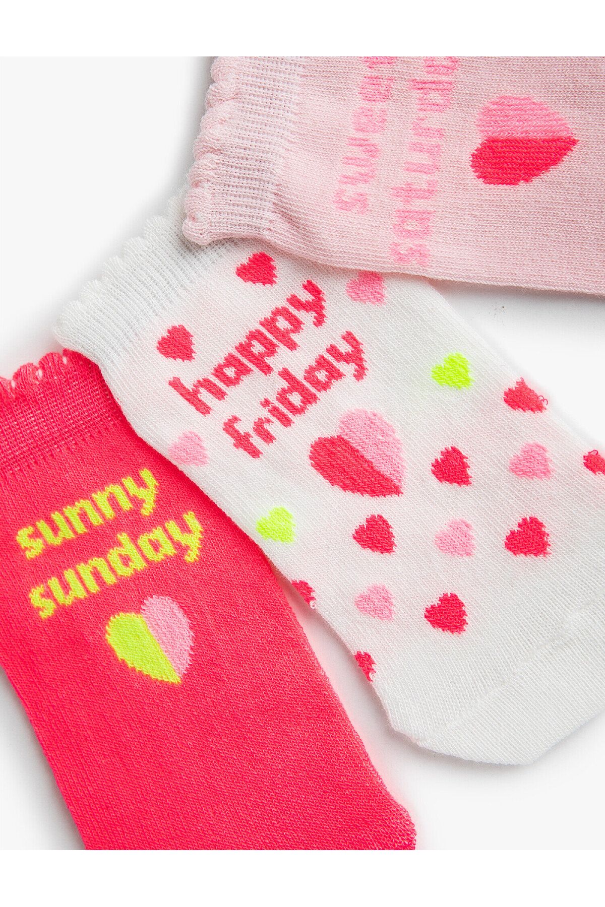 Koton-Set of 3 Printed Socks 2