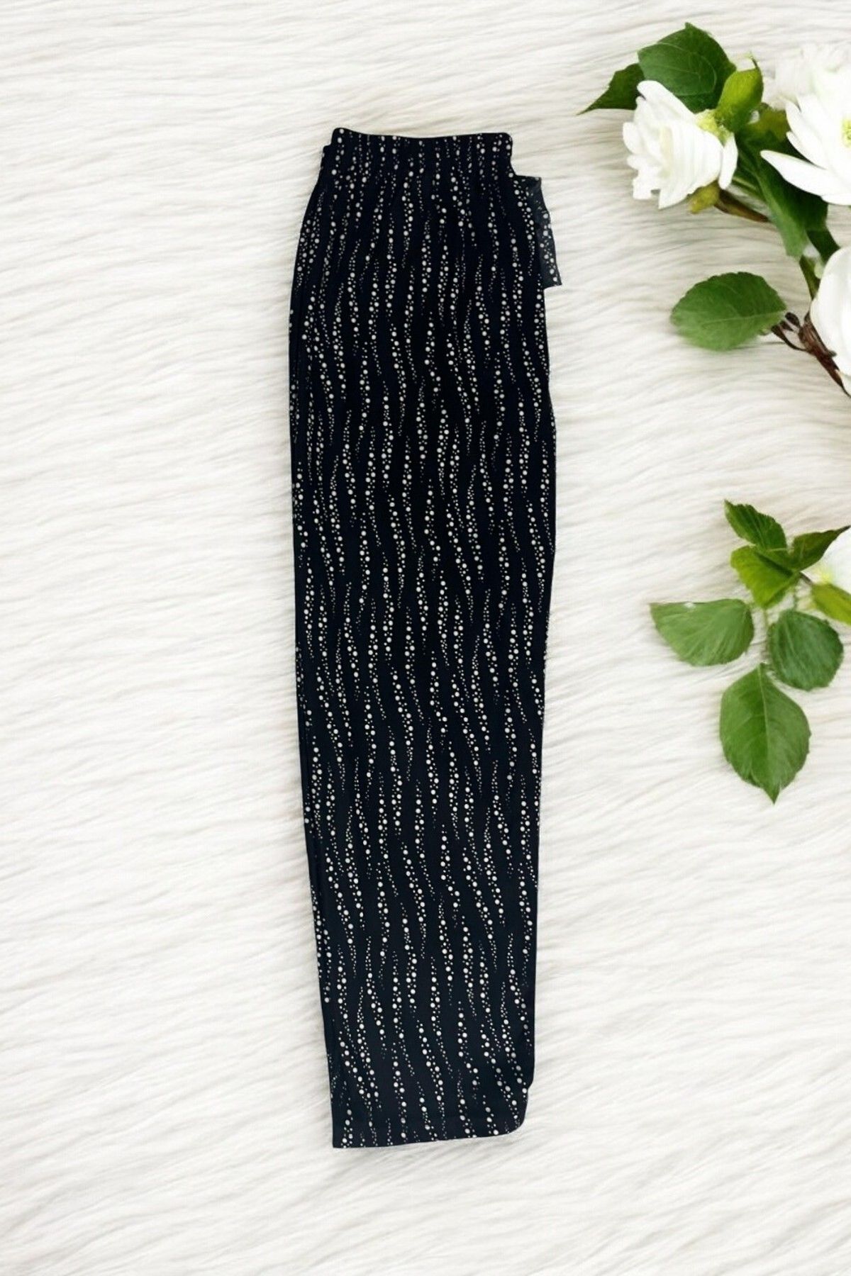 SİERNA Kurdeleli Ekose Kadın Pijama Altı Süet Kumaş srn-004066