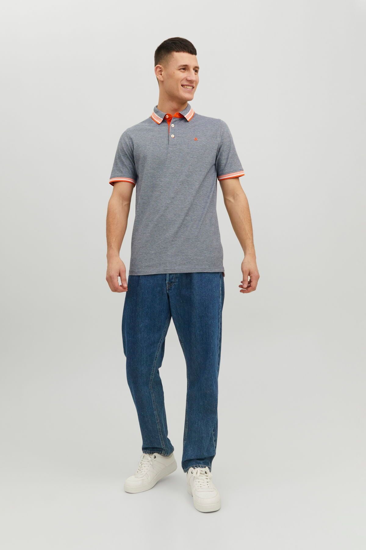 تی شرت یقه پولو آبی مردانه POLO SS یکا چوگان Jack Jones Jack & Jones