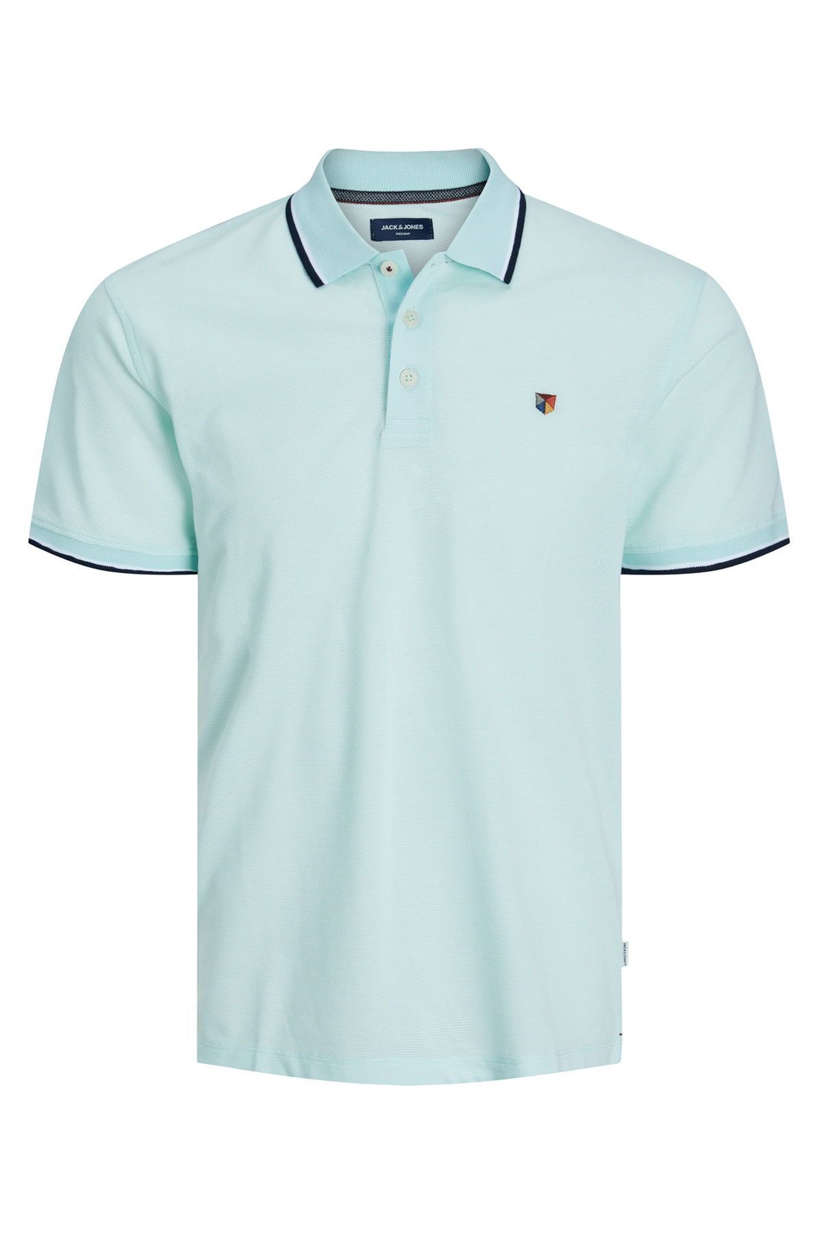 تی شرت آبی مردانه Jack & Jones پولو بلووین با جزئیات گلدوزی Jack & Jones