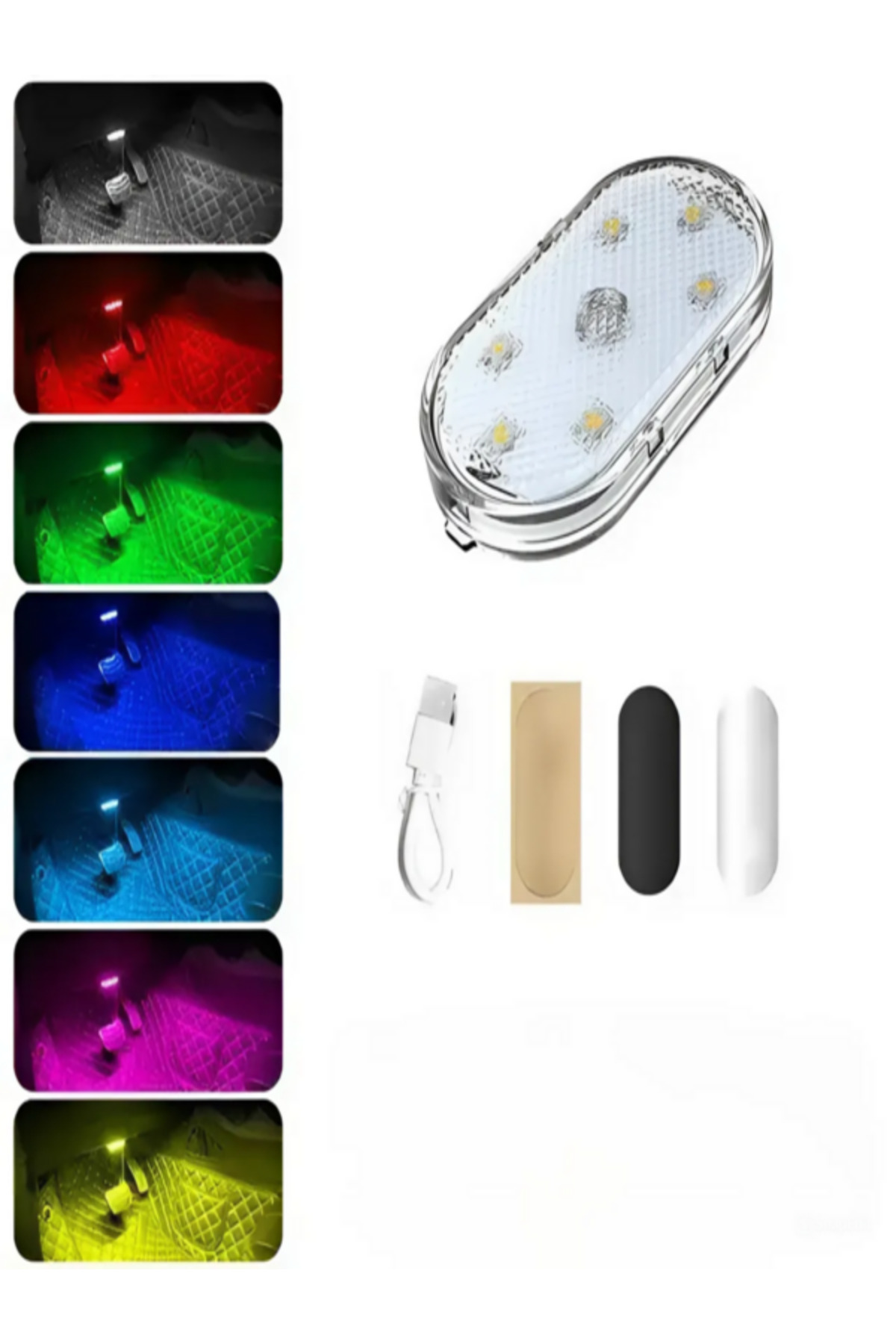 車のパーツ MAGIC RGB LIGHT Mighty Araç ve Dolap İçi RGB Işık Şarjlı Dokunmatik LED Lamba Işık