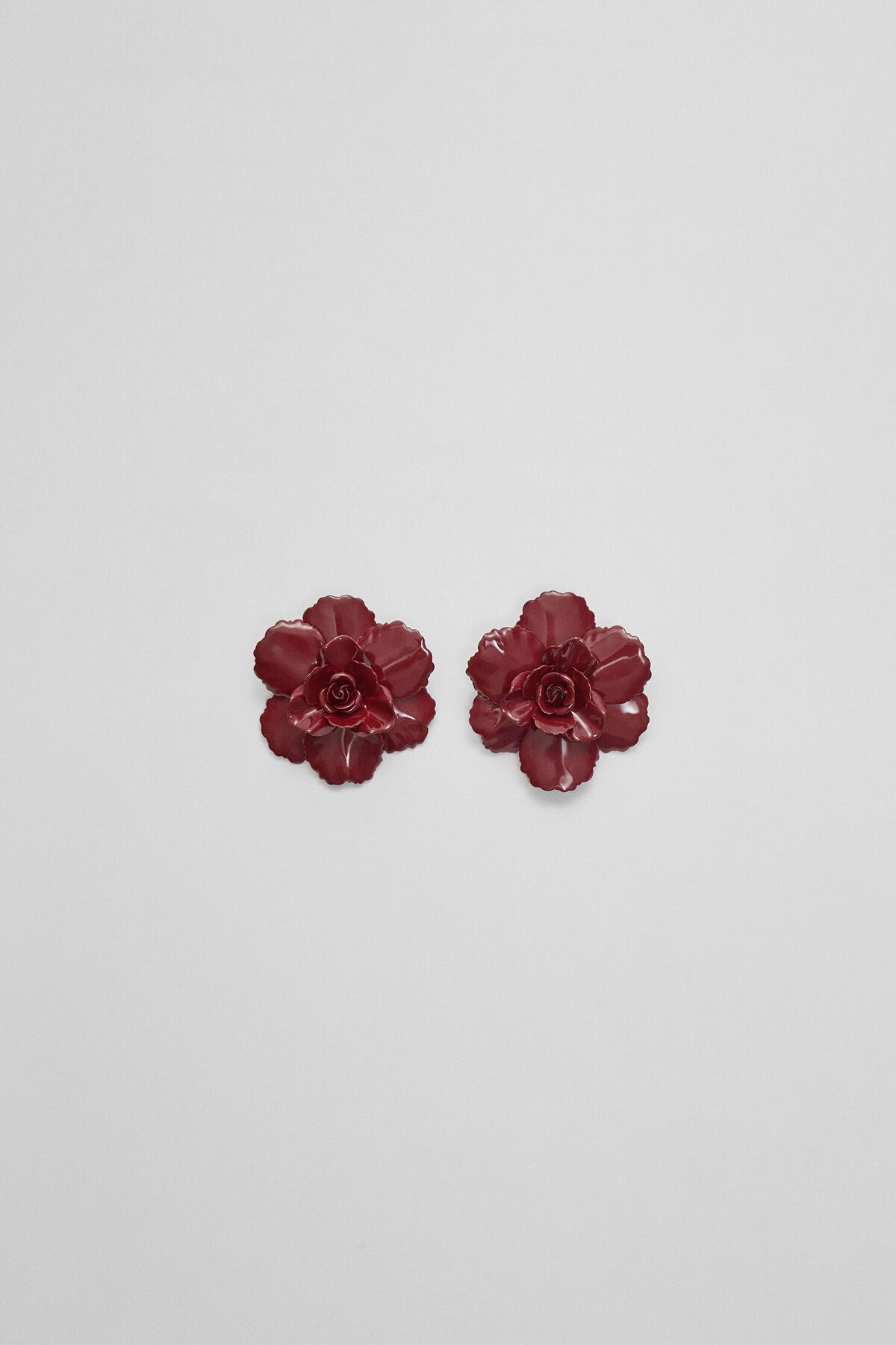 Stradivarius-Flower-Shaped Metal Earrings 4