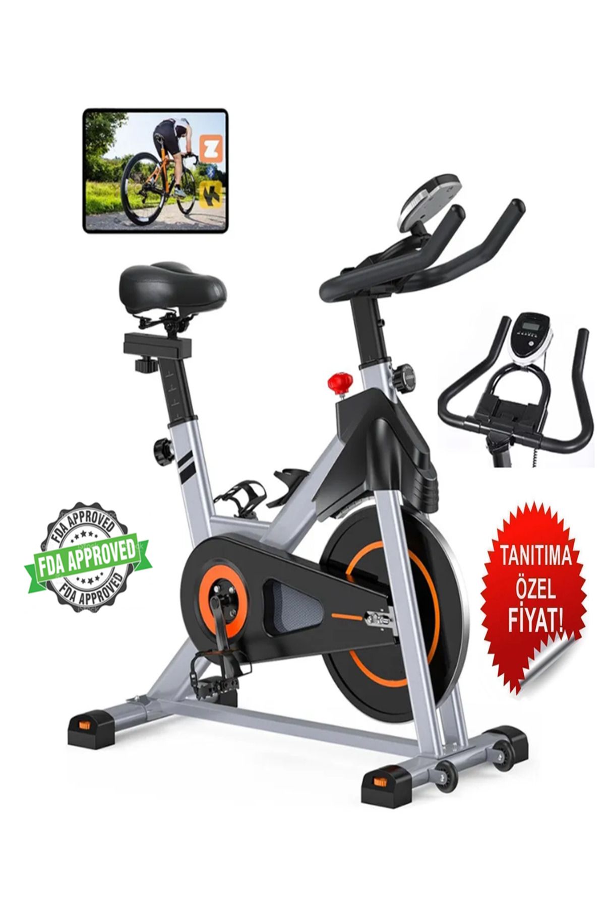 POBO PB-06 Gri Kondisyon Bisikleti Spinning Bike Ve Kondisyon Aleti