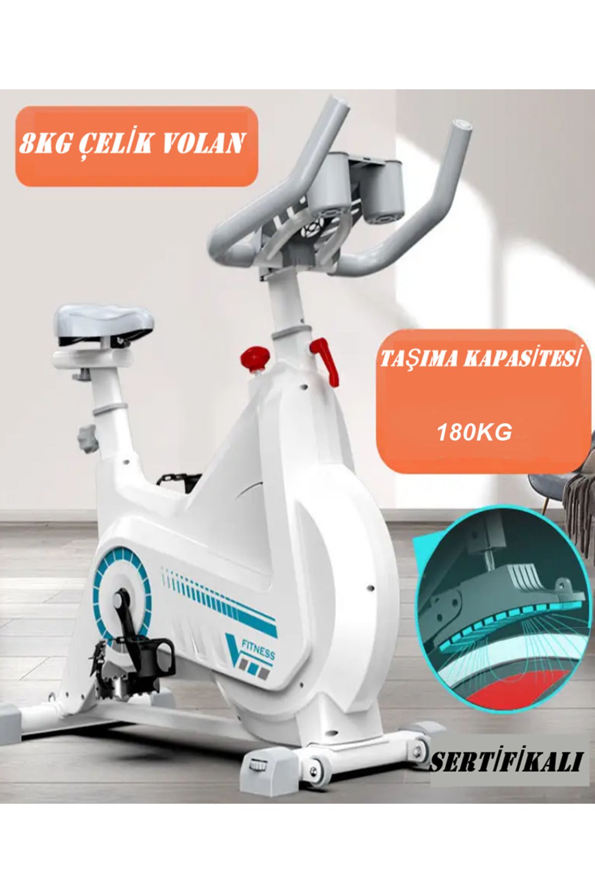 POBO PB-05 Manyetik Kondisyon Bisikleti Egzersiz Ev Koşu Bisikleti Spin Bike Dikey