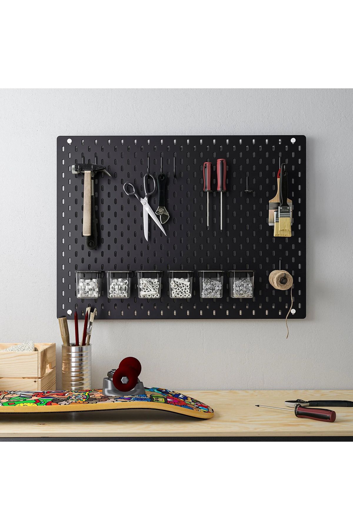 IKEA-Skadis Black 76X56 cm Multi-Purpose Board Pegboard 1