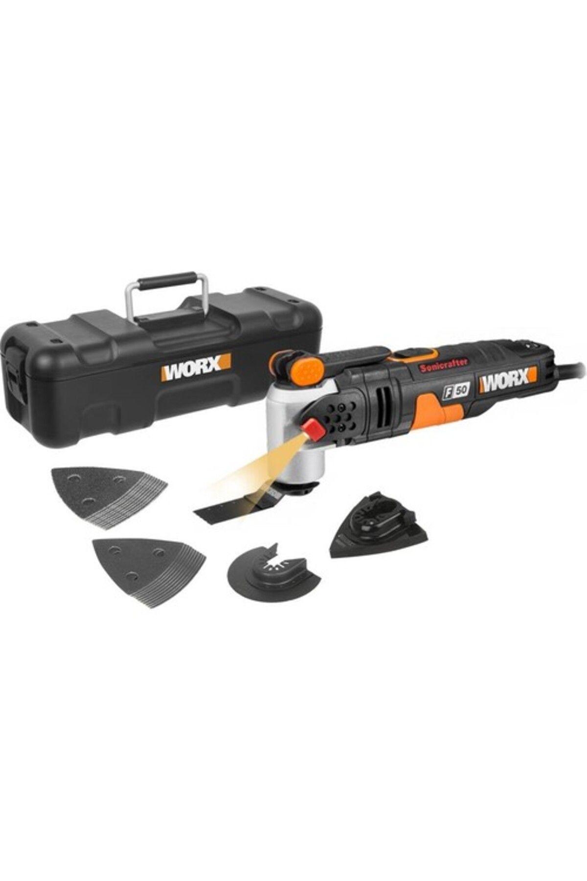 WORX Wx681 450watt Profesyonel Çok Amaçlı Devir Ayarlı Kesme Raspalama Ve Zımpara 39 Adet Aksesuar