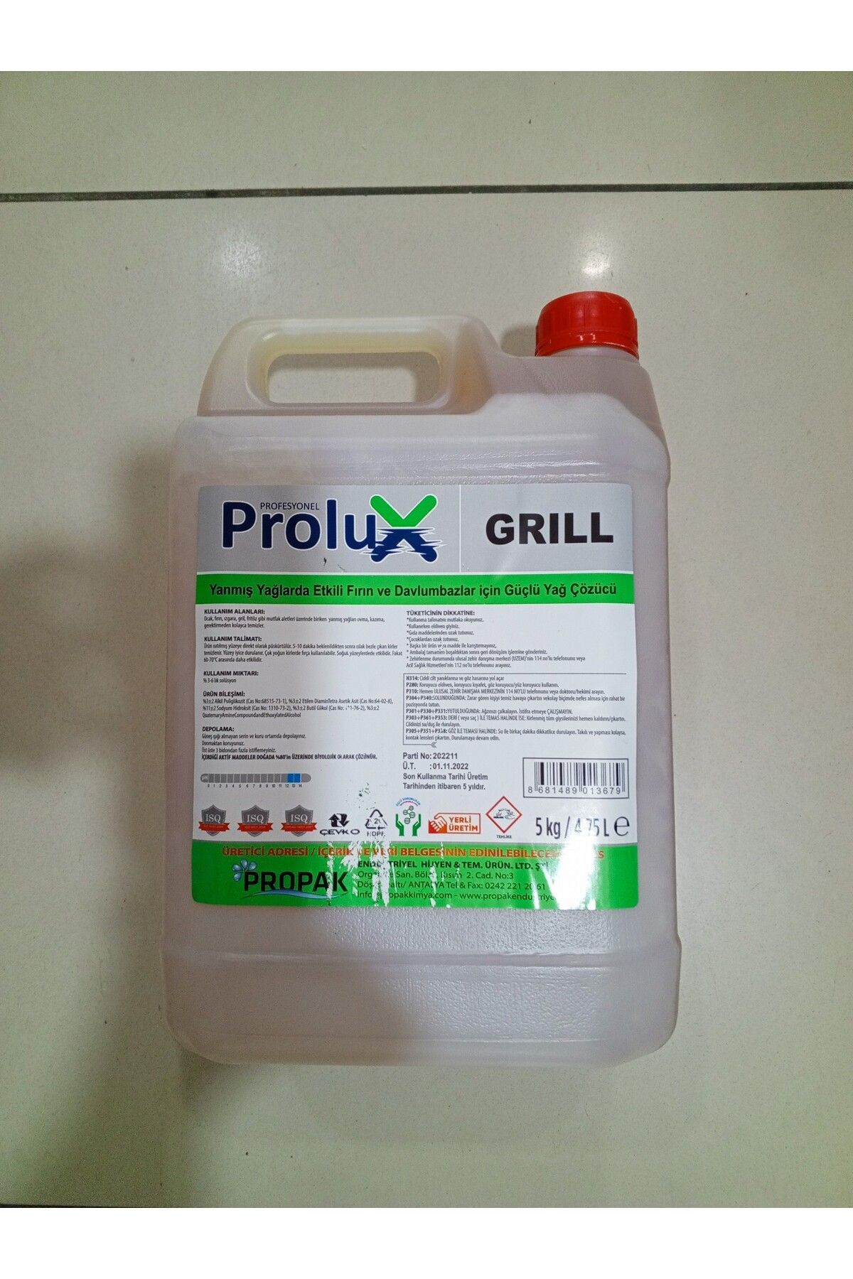 Propak GRİLL YAĞ ÇÖZÜCÜ 5 KG.