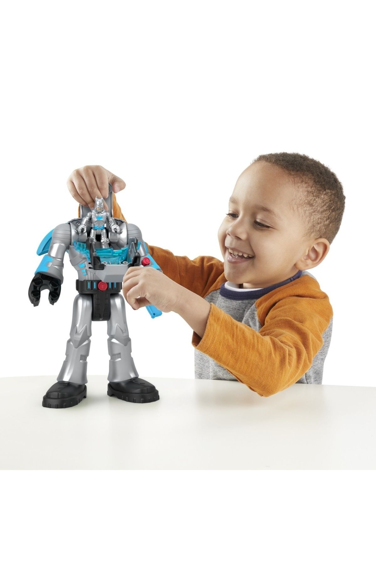 FISHER PRICE-IMAGINEXT DC SUPER FRIENDS ROBOT BATMAN ÎN COSTUM GRI 30CM 3