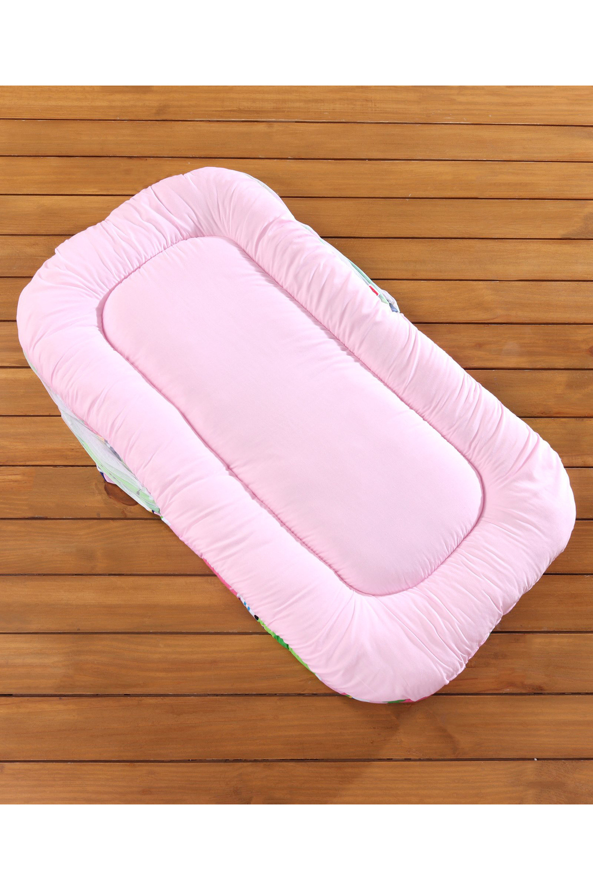 Babyhug-طقم سرير مطبوع مع ناموسية - 0-12 شهرًا، 101 × 56 × 5 سم، مرتبة مريحة وناعمة 5