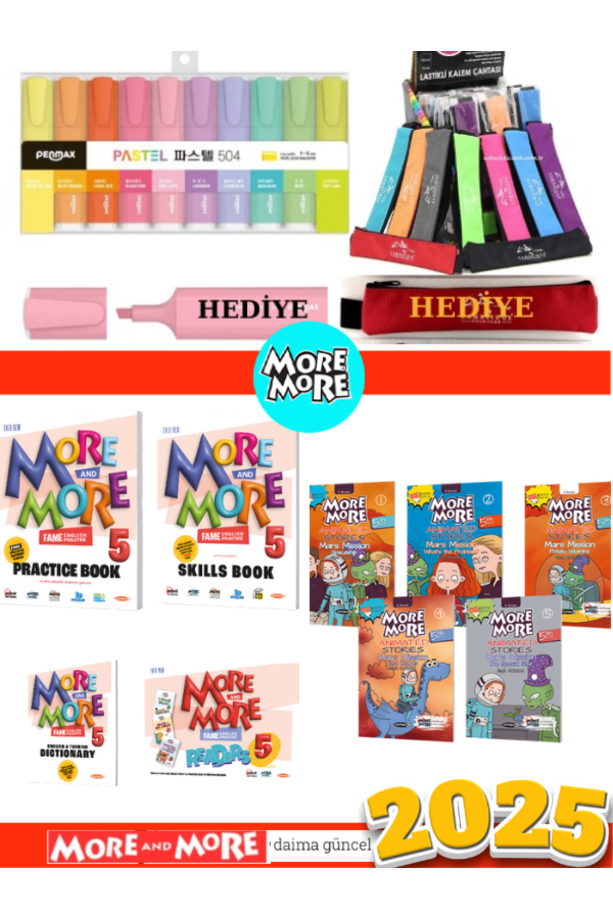 Kurmay Yayınları More & More 5 Practice Book Seti +More & More 5 ...