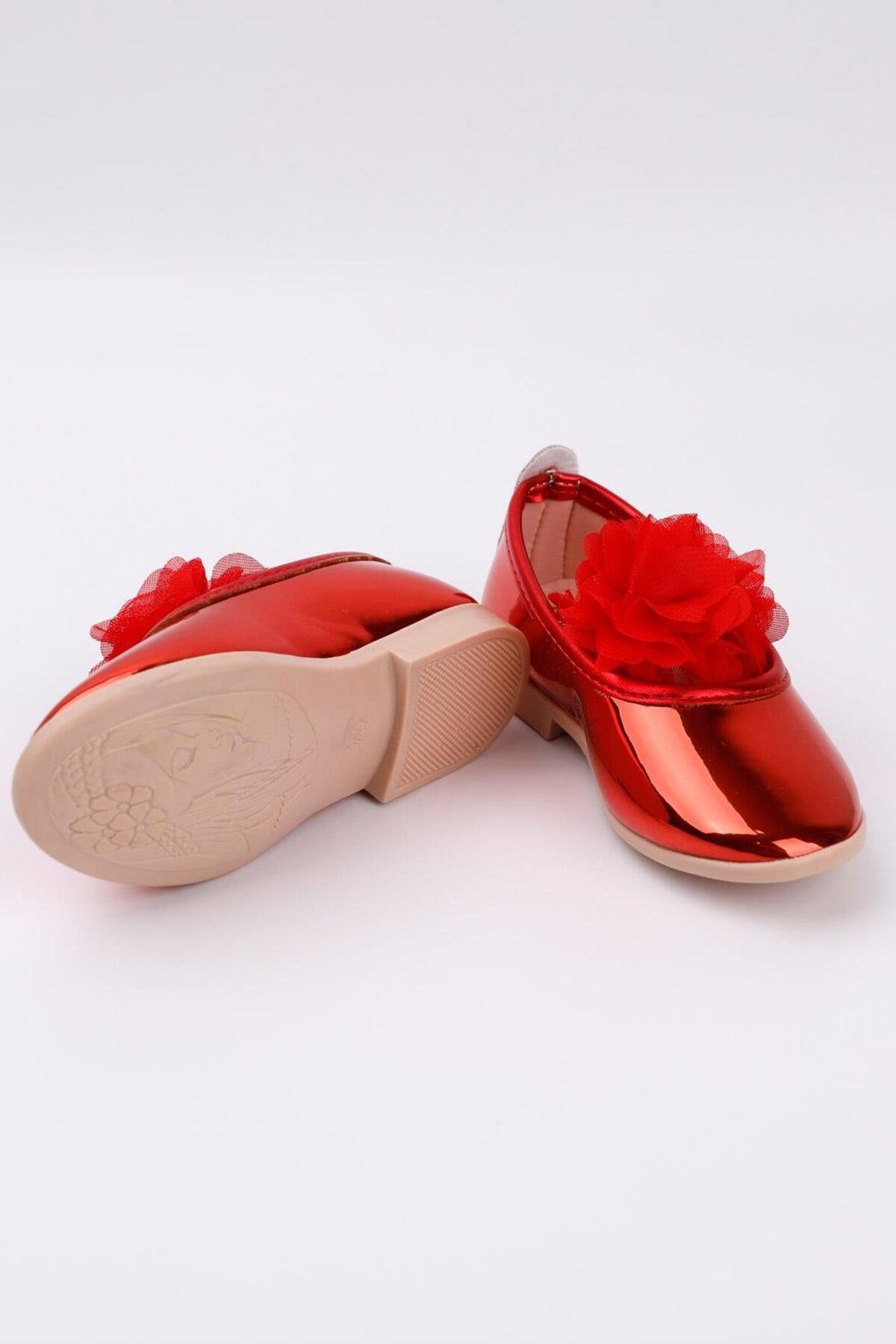 Le Mabelle-Red Tulle Flower Girls' Shoes 2