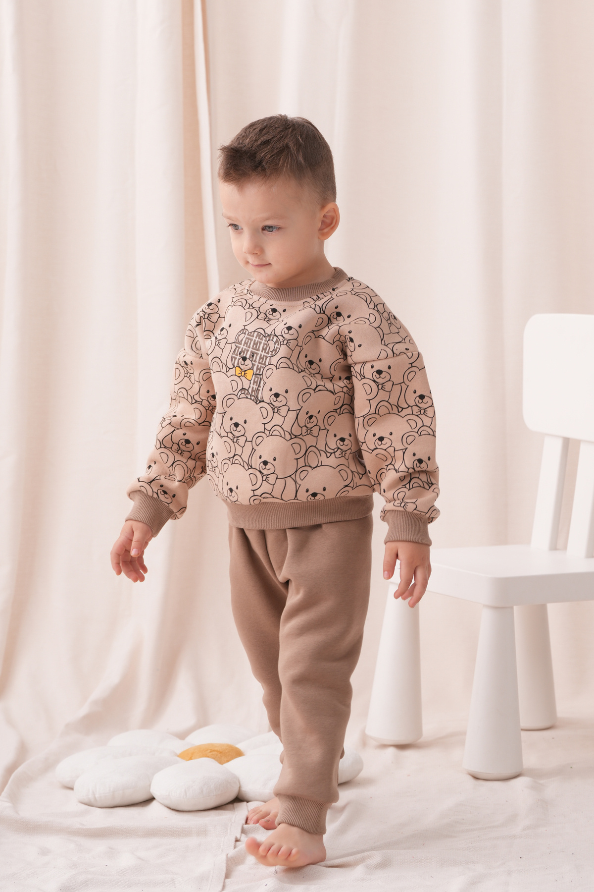 ZİMBOO Erkek Çocuk Şardonlu 3 I?pli?k 1-5 Yaş Ayi Baskili 2 Li? Takim